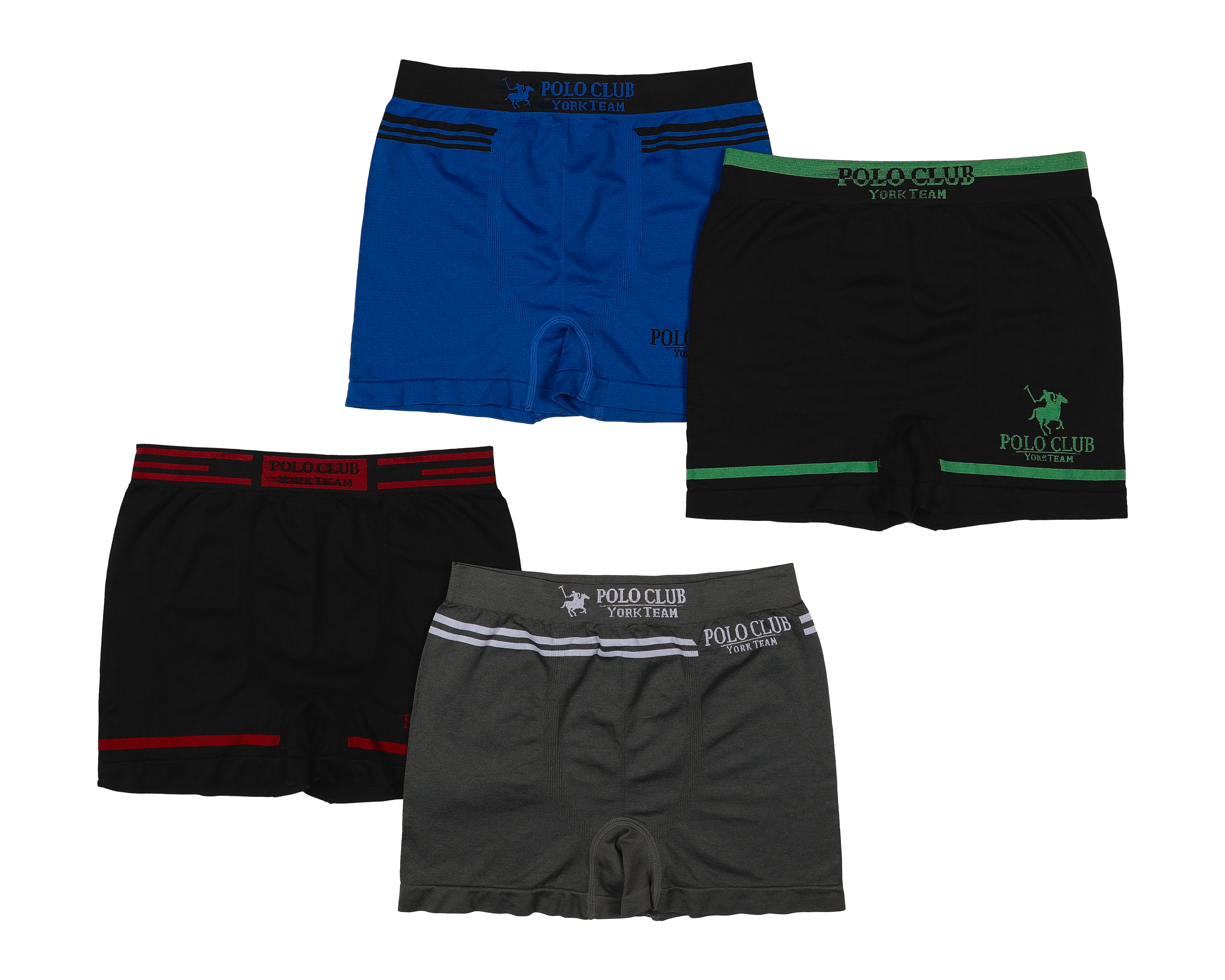 Foto 1 | Foto 1 | Bóxer Corto York Team Polo Club para Hombre 4 Piezas