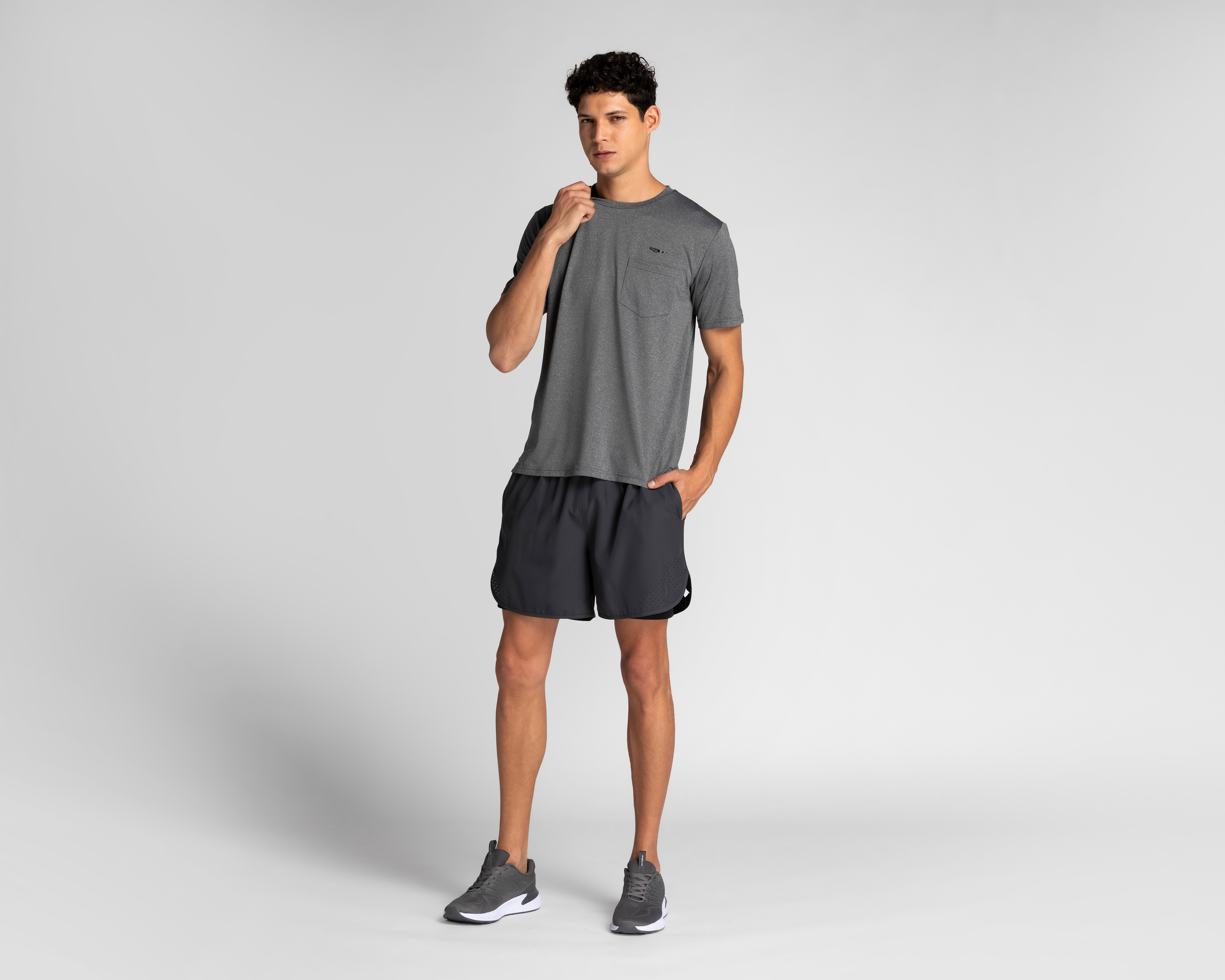 Playera Manga Corta Relax Pocket Gris