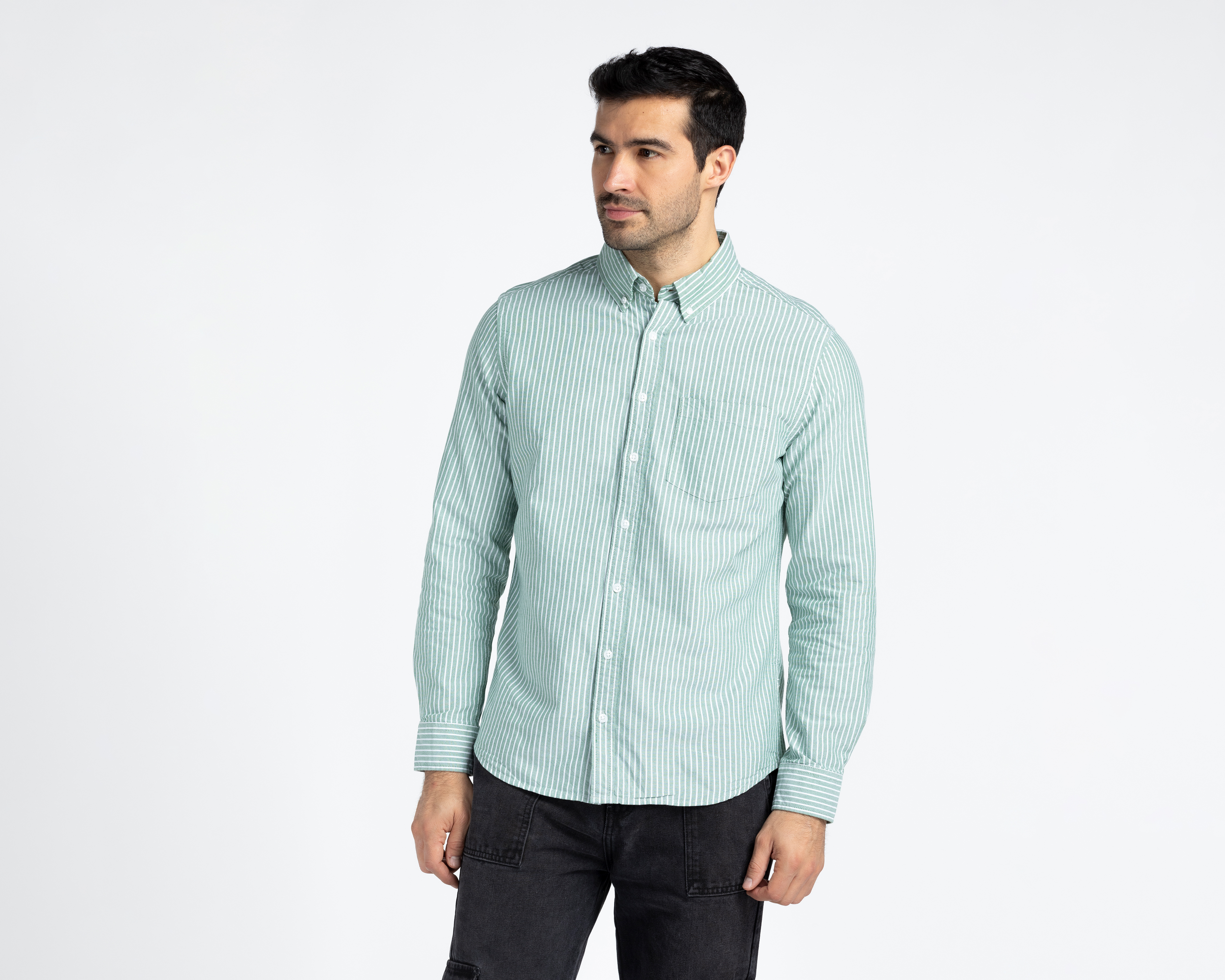 Foto 1 | Foto 1 | Camisa Casual de Algodón Refill Regular Fit a Rayas para Hombre