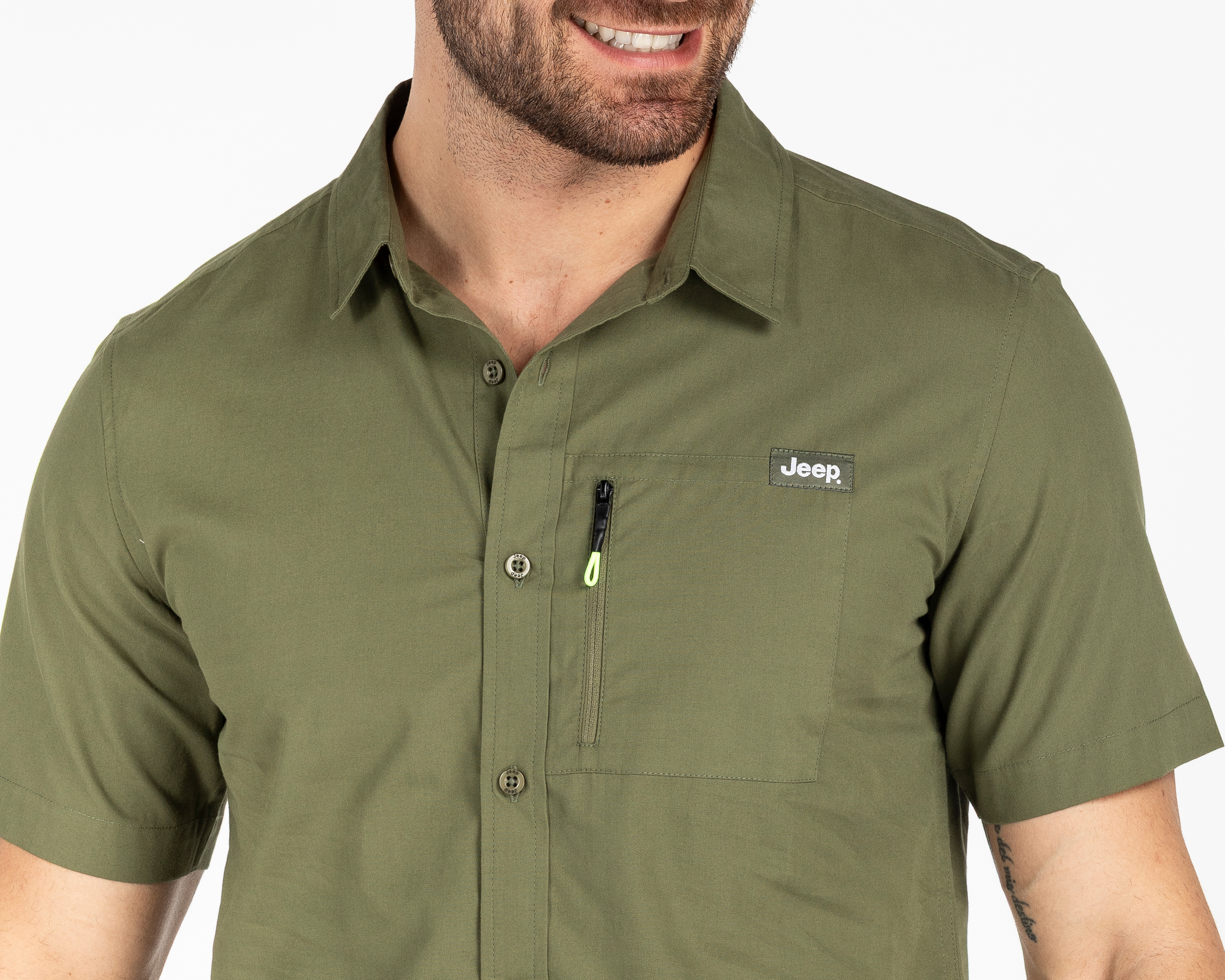 Foto 4 pulgar | Foto 3 | Camisa Casual de Algodón Jeep Regular Lisa para Hombre