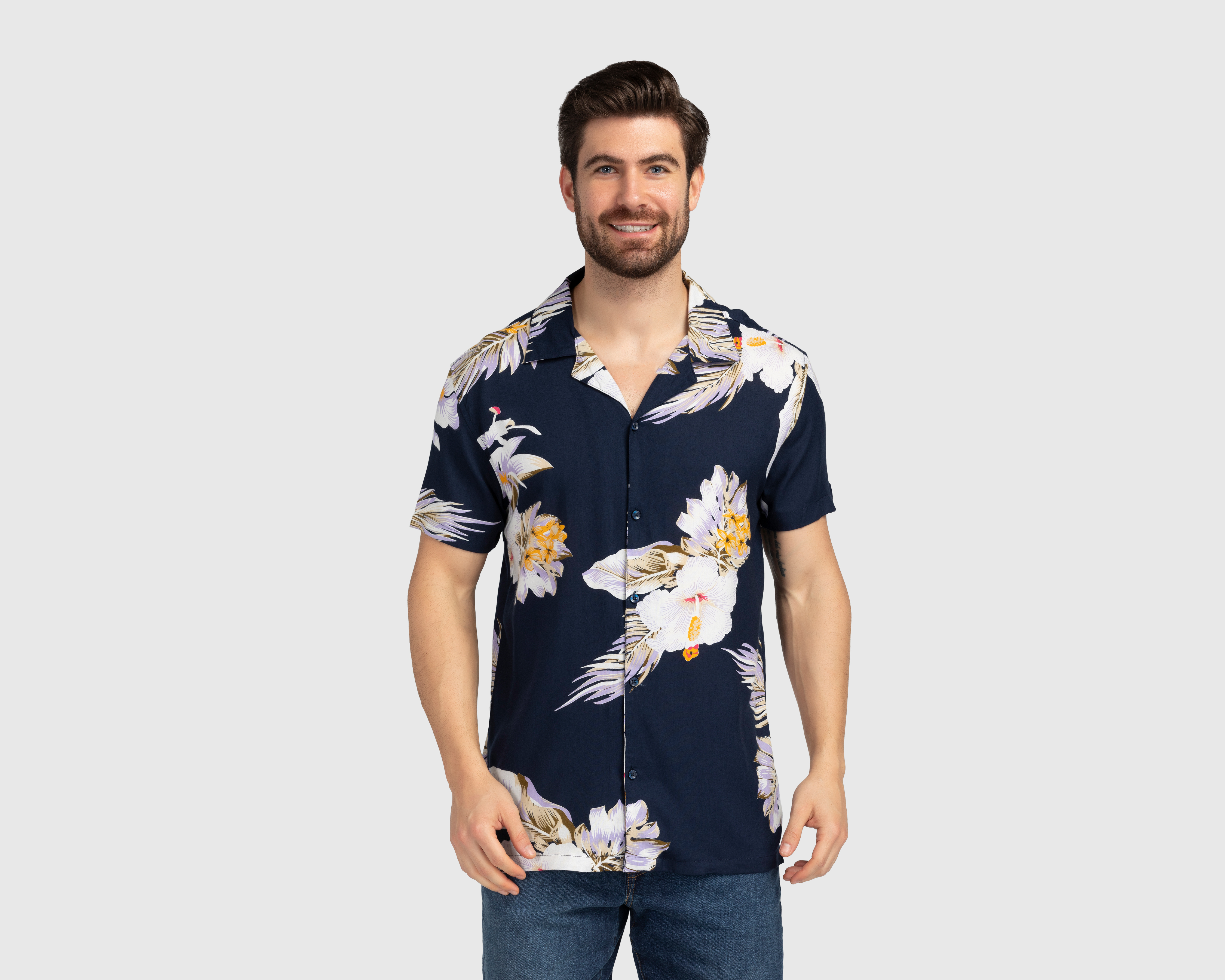 Foto 1 | Foto 1 | Camisa Casual Porto Sur Regular Floral para Hombre