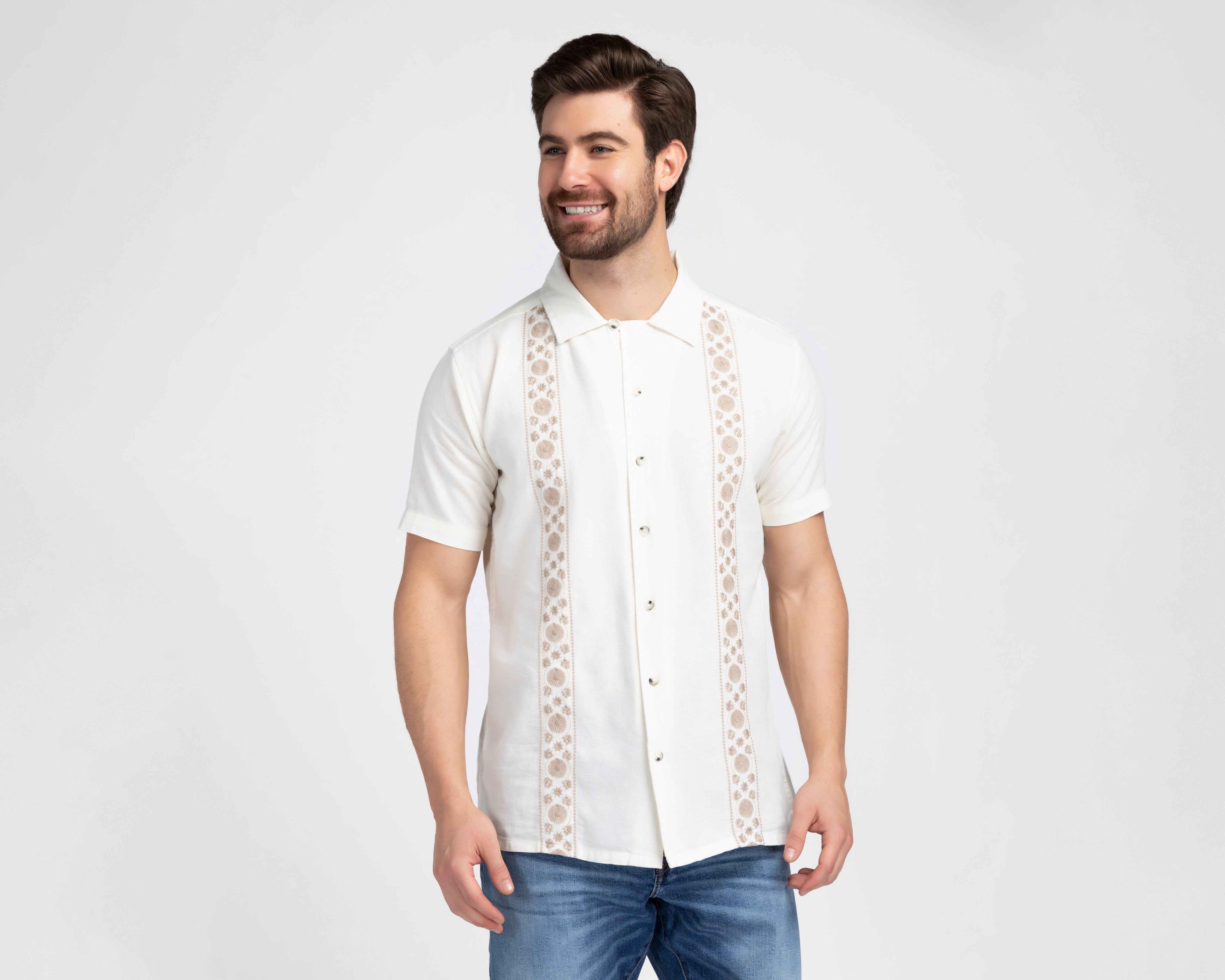 Foto 2 pulgar | Foto 1 | Camisa Casual Porto Sur Regular Lisa para Hombre