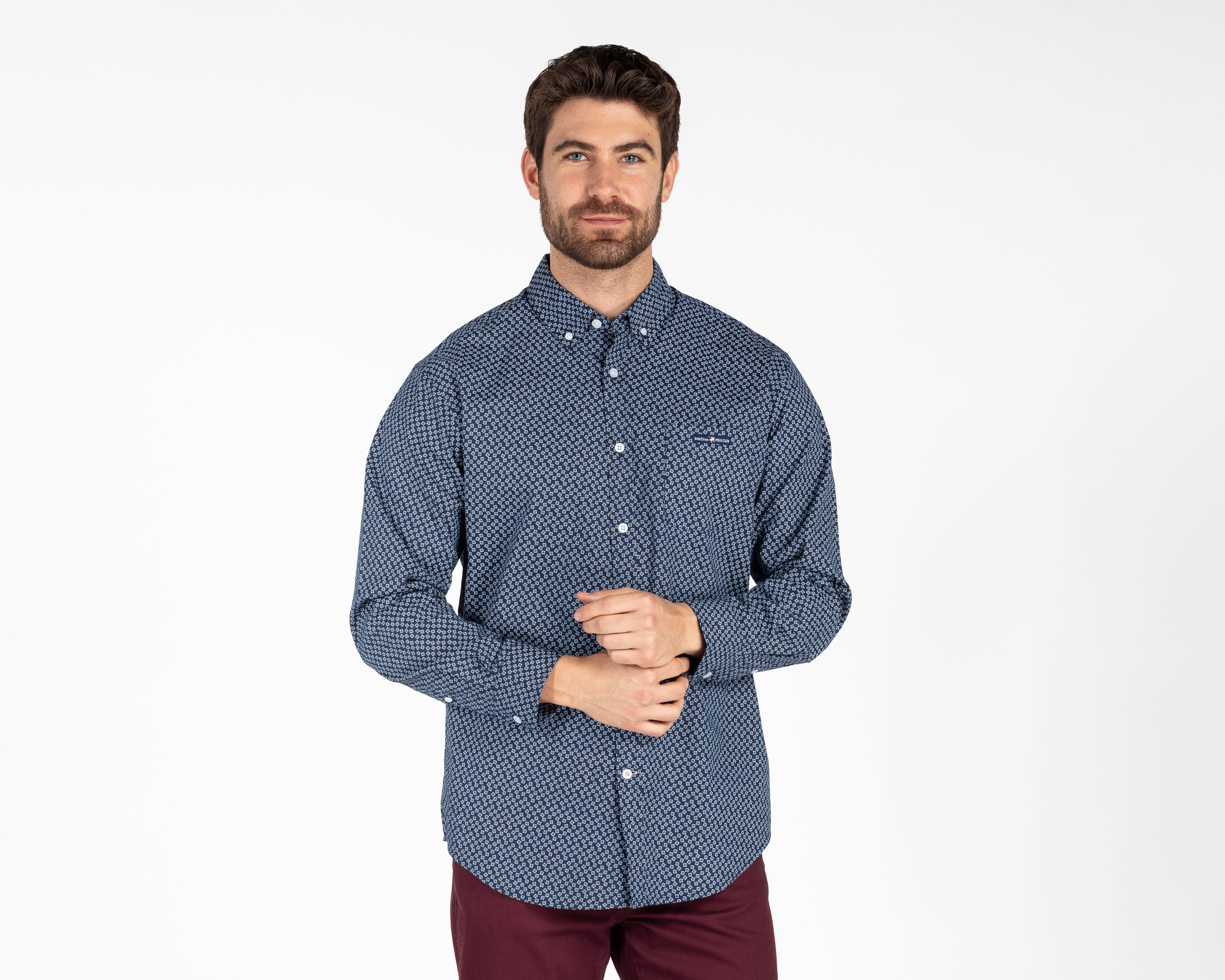 Camisa Casual York Team Polo Club Regular Fit Estampada para Hombre
