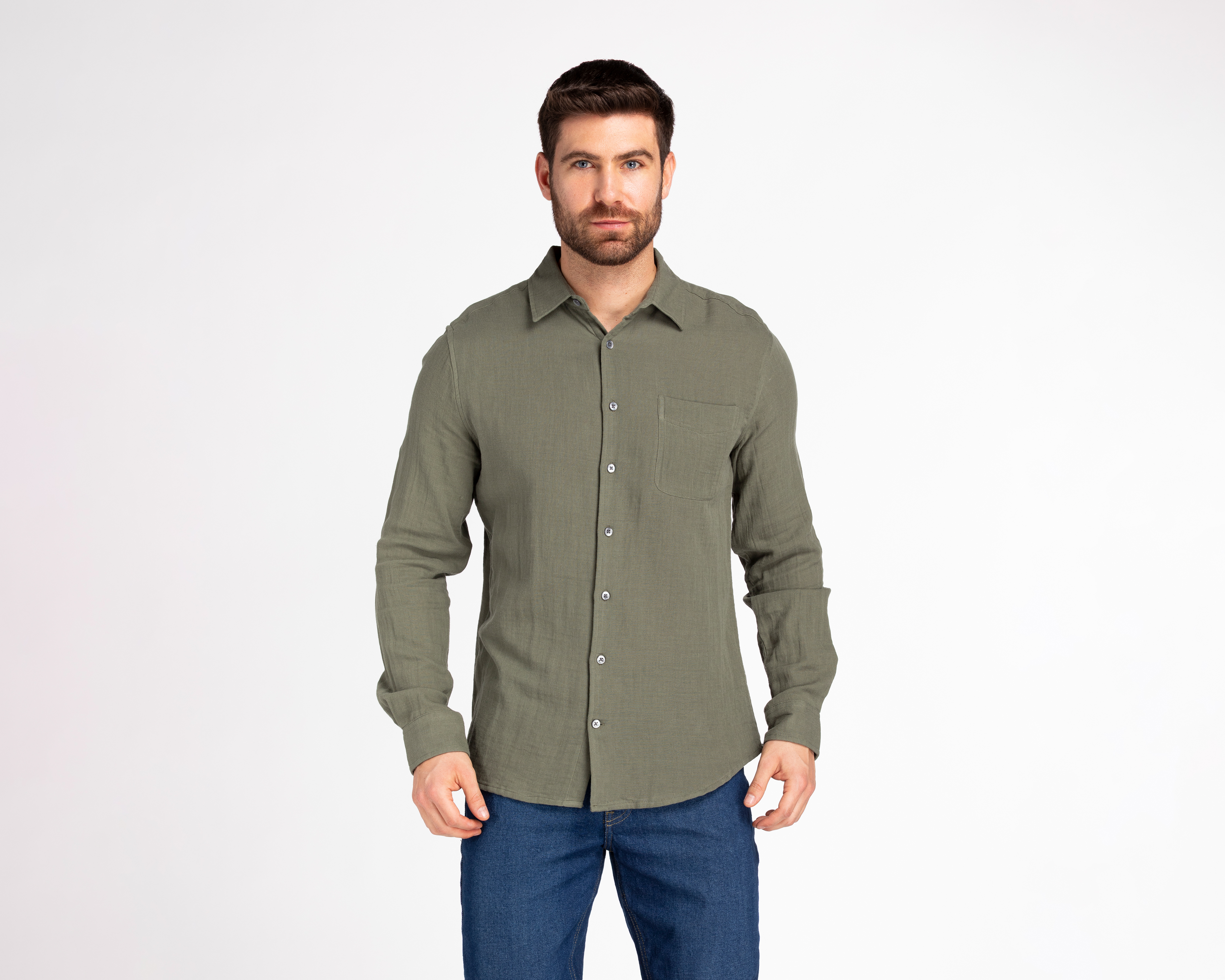 Foto 2 pulgar | Foto 1 | Camisa Casual de Algodón Refill Regular Fit para Hombre