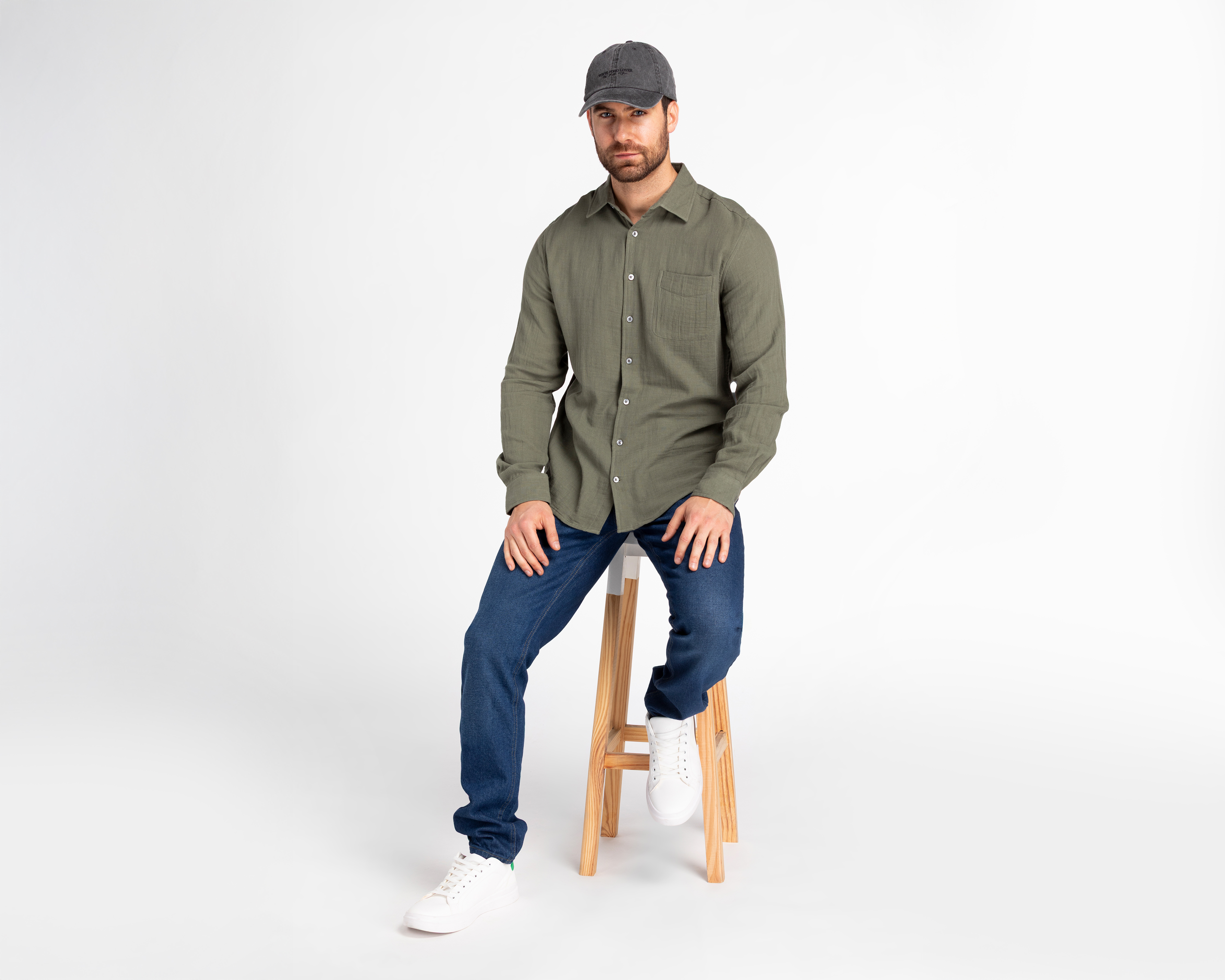 Foto 3 pulgar | Foto 2 | Camisa Casual de Algodón Refill Regular Fit para Hombre