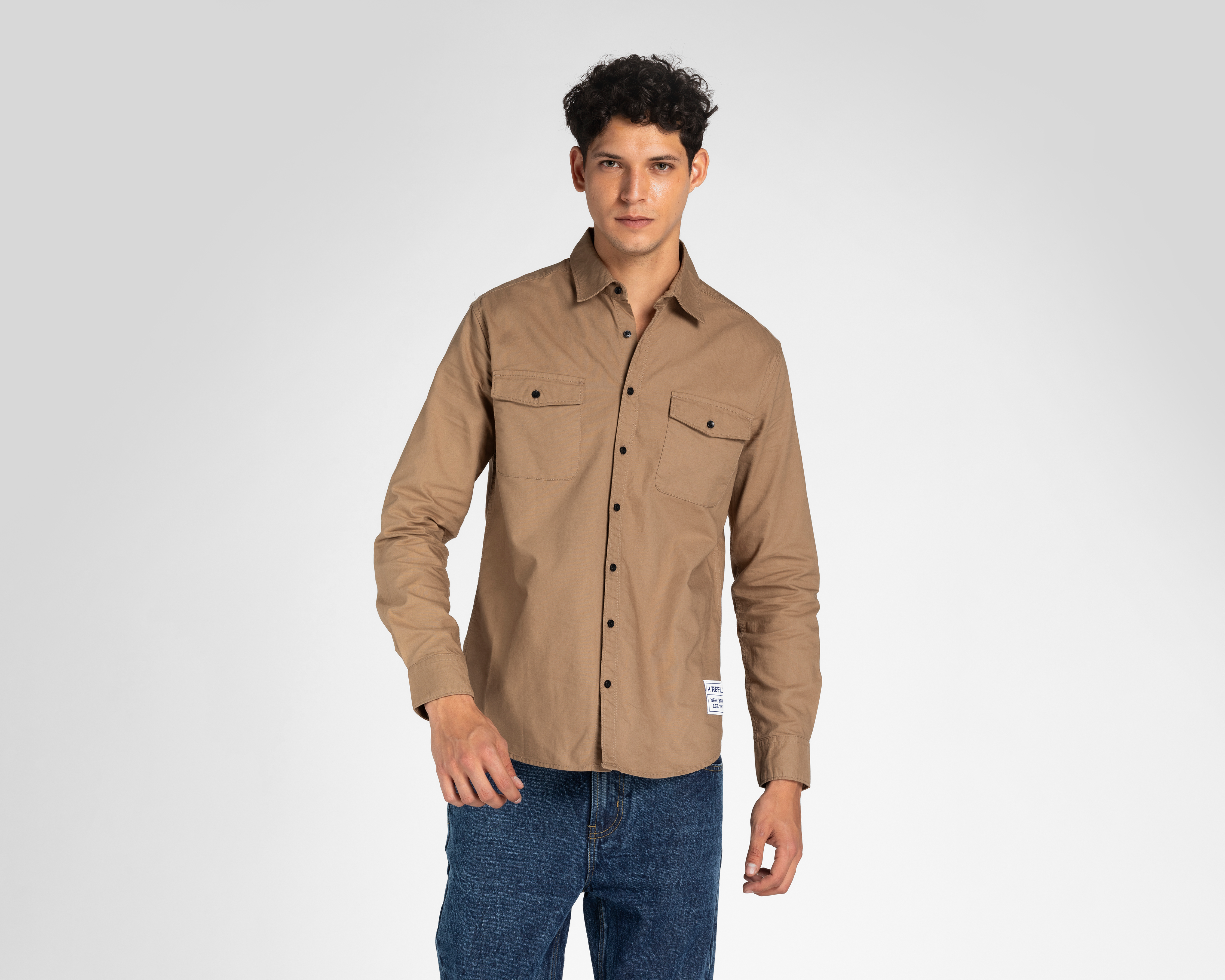 Foto 2 pulgar | Foto 1 | Camisa de Moda de Algodón Refill Regular Fit Lisa para Hombre