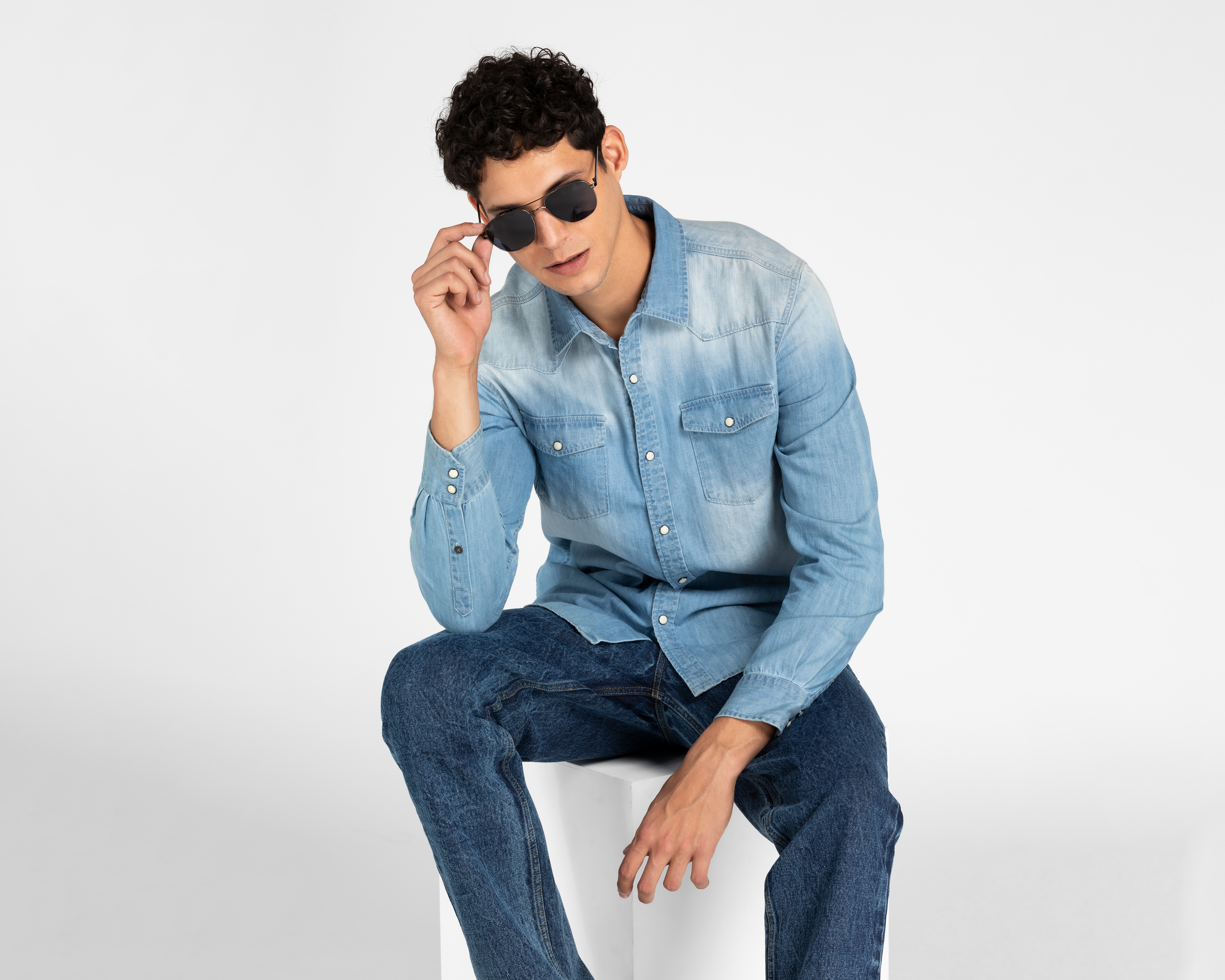 Foto 2 | Foto 2 | Camisa Casual de Algodón Refill Azul para Hombre