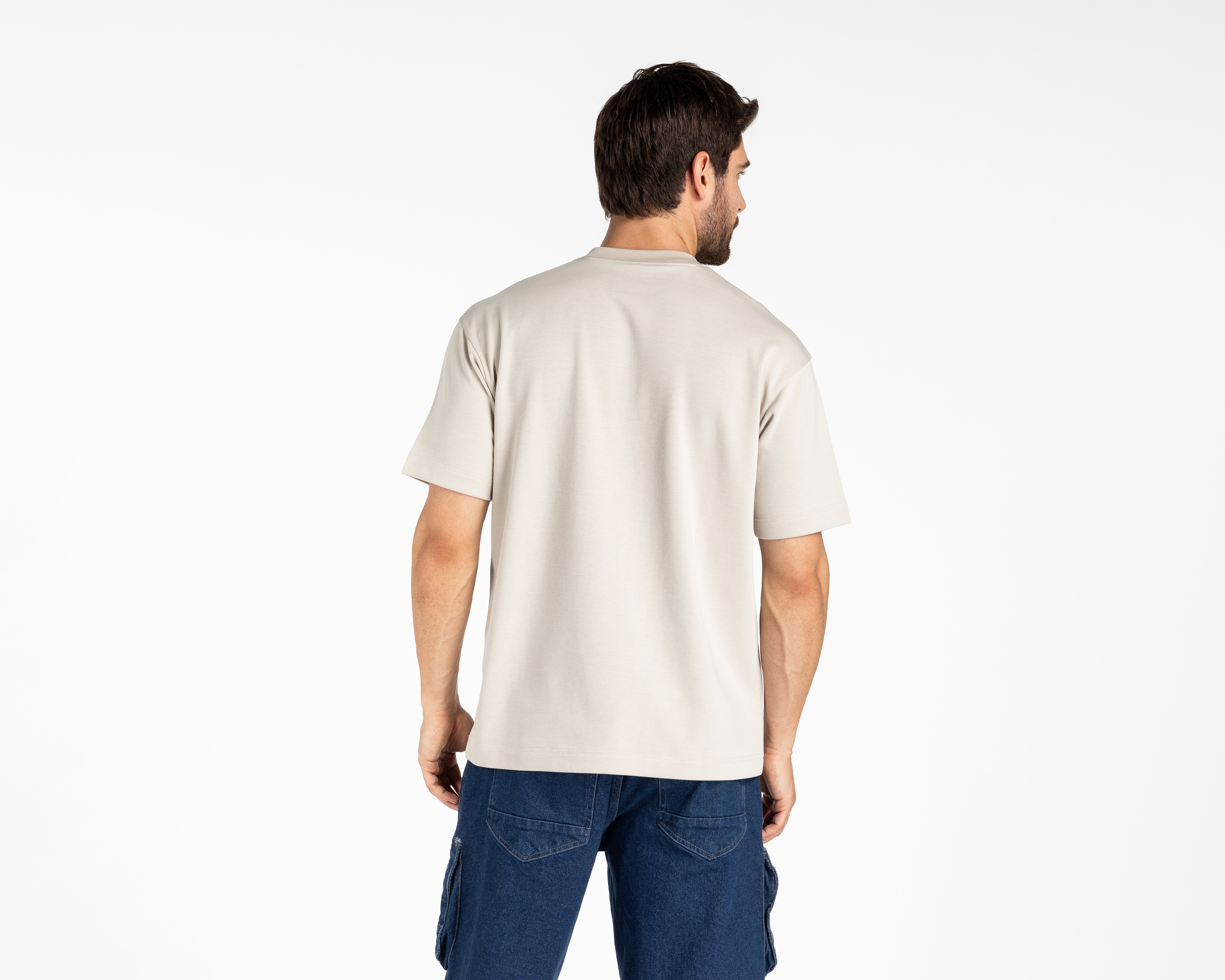 Foto 4 pulgar | Foto 3 | Playera de Cuello Redondo Beige Refill para Hombre