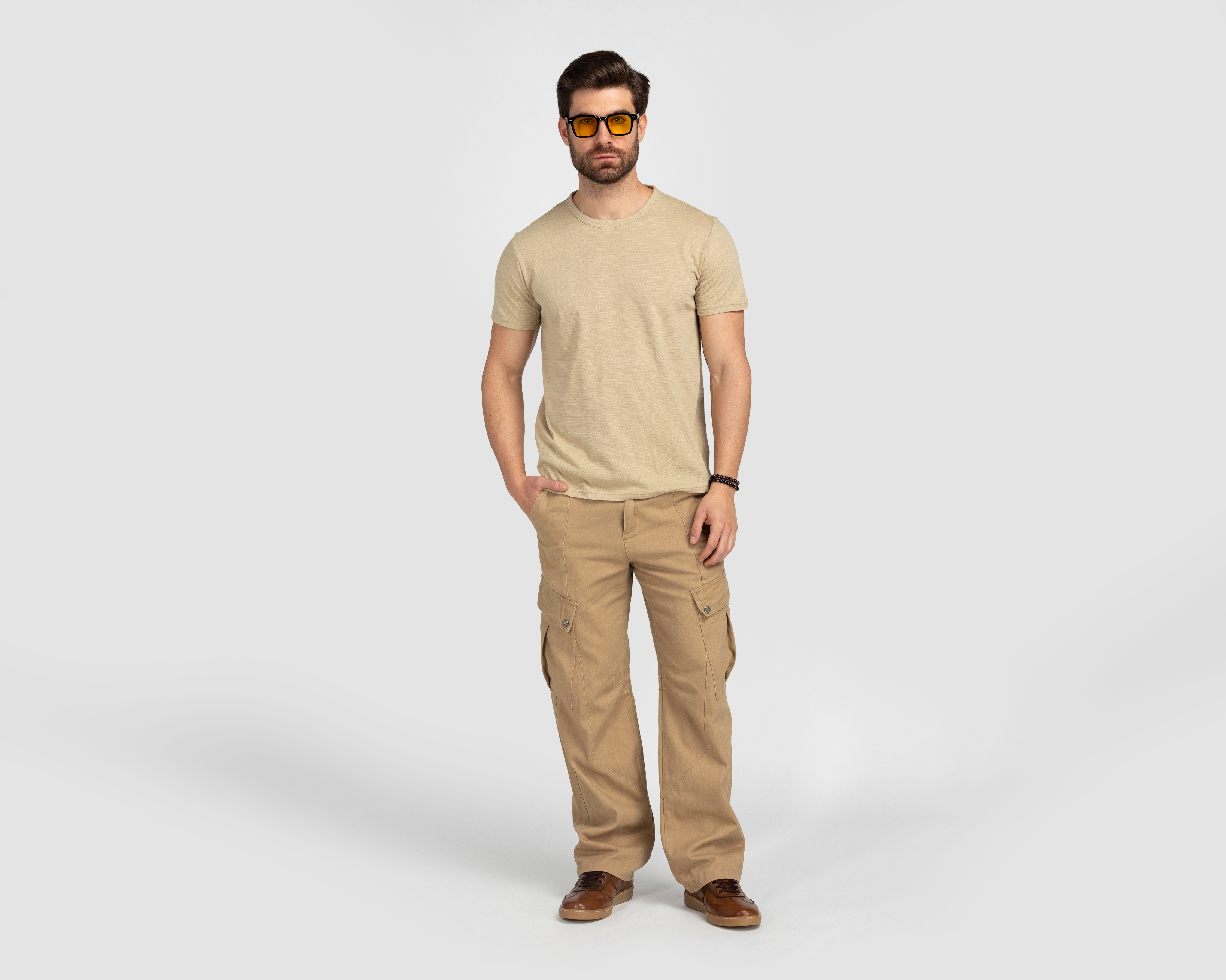 Foto 2 | Foto 2 | Playera de Cuello Redondo Beige Refill para Hombre