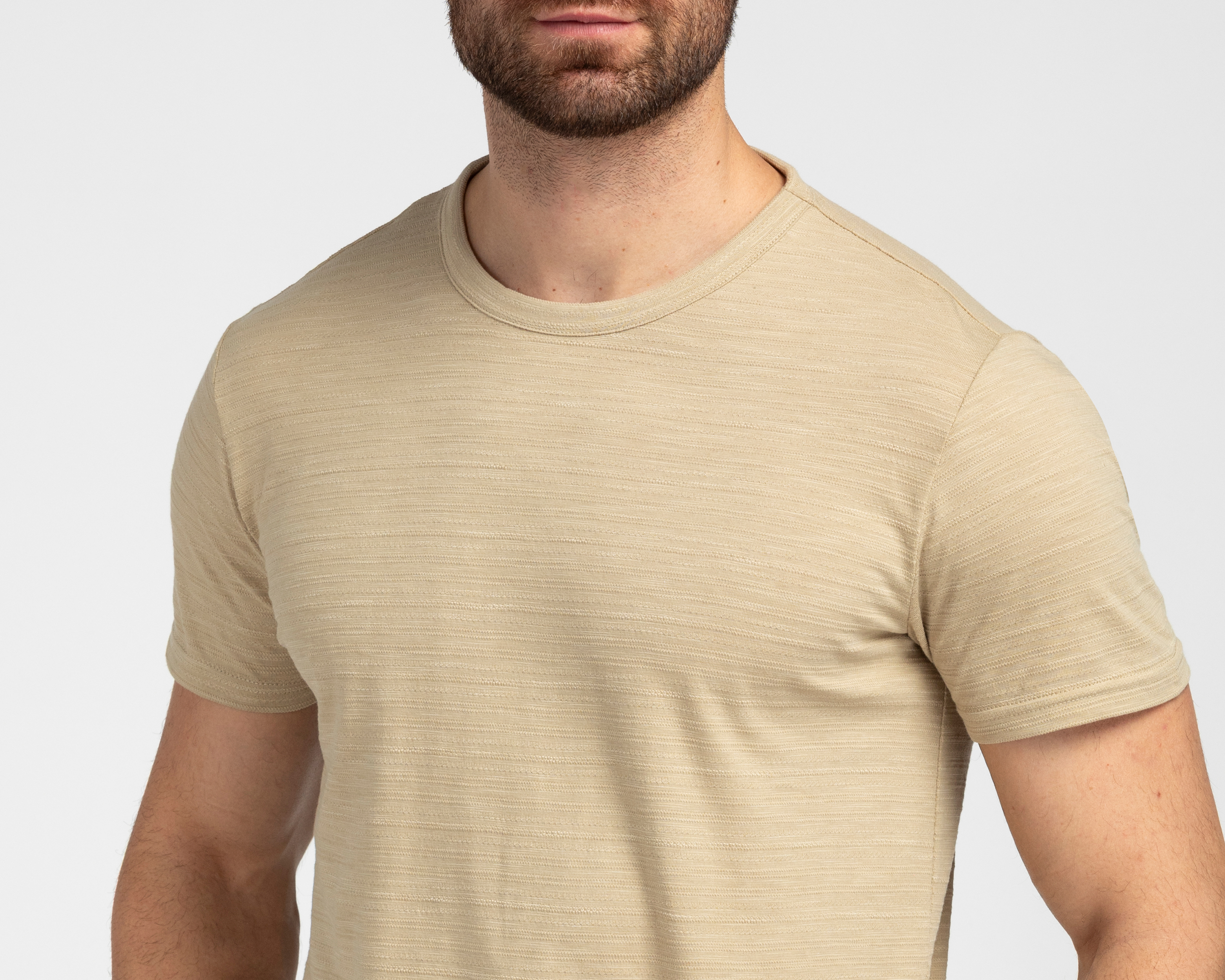 Foto 5 pulgar | Foto 4 | Playera de Cuello Redondo Beige Refill para Hombre