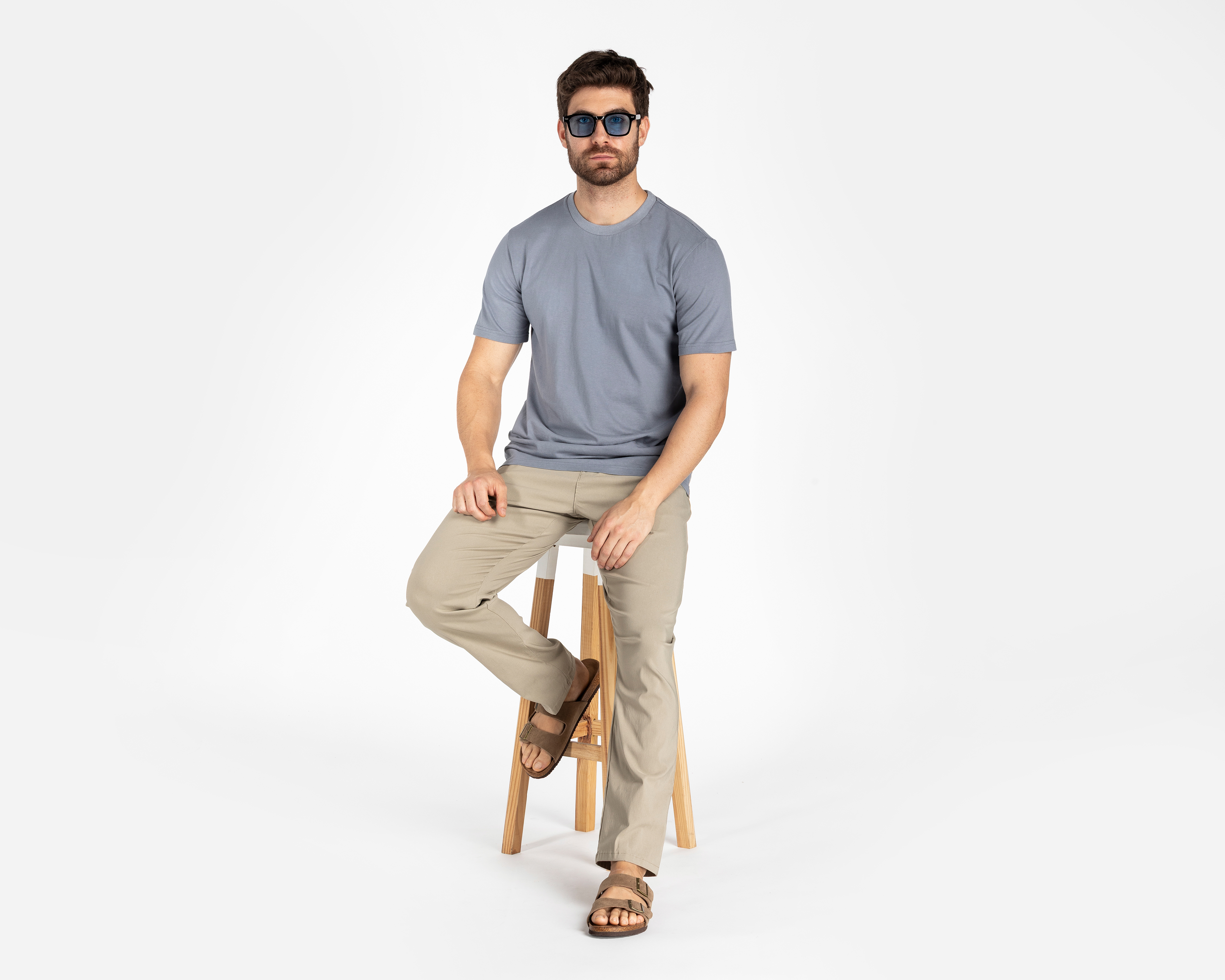 Foto 3 pulgar | Foto 2 | Playera de Cuello Redondo Azul Refill para Hombre