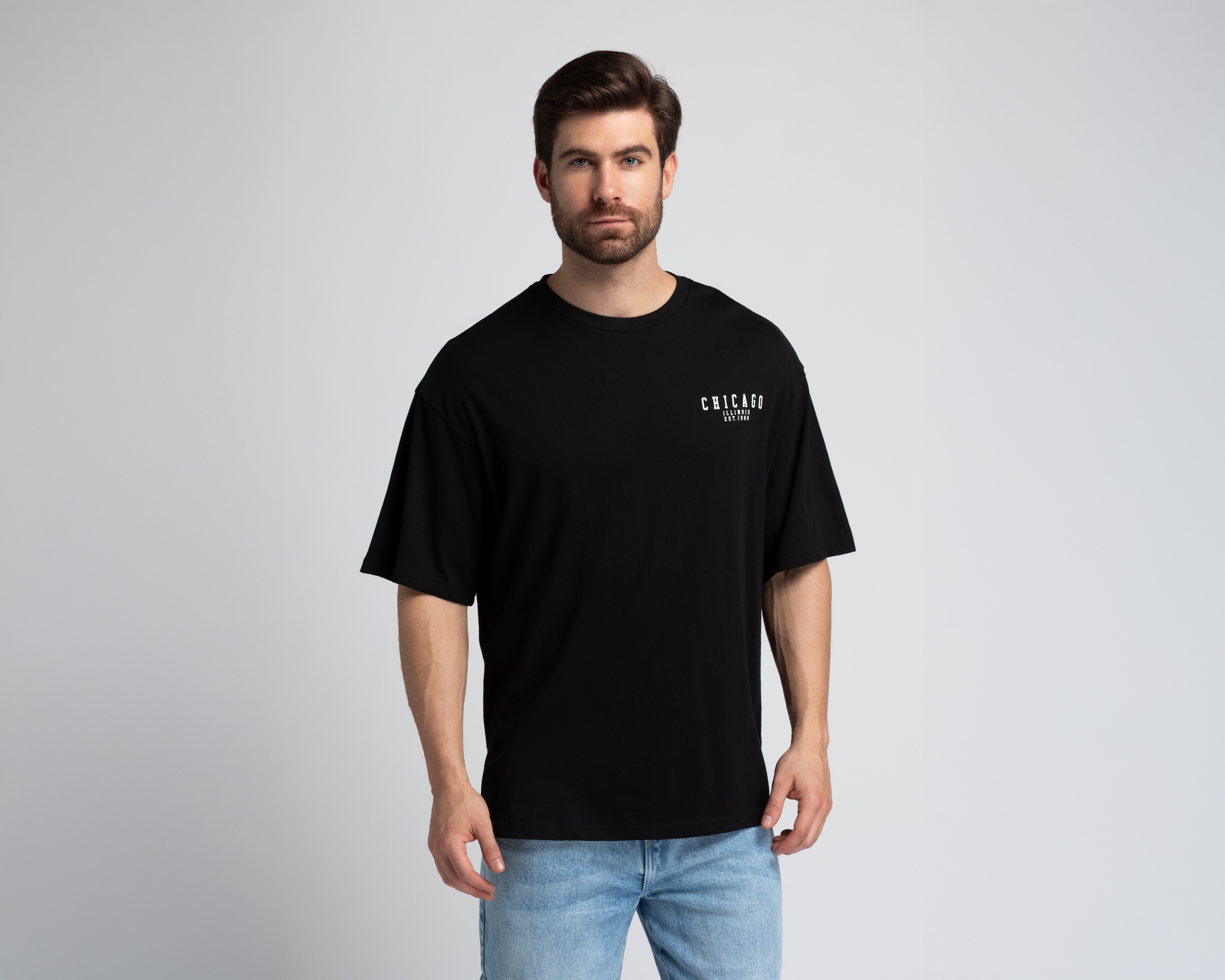 Foto 2 | Foto 2 | Playera de Cuello Redondo Negra Strona para Hombre