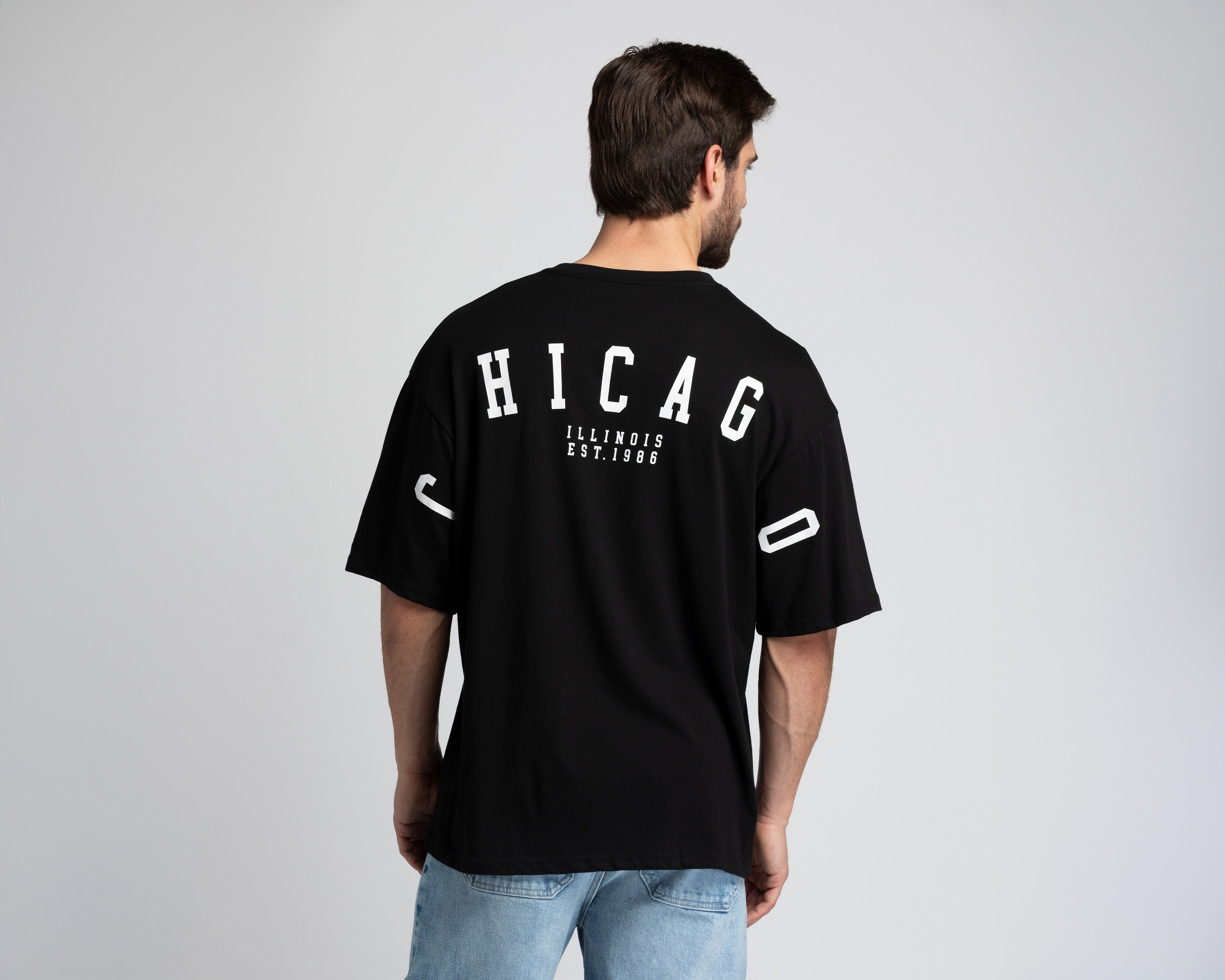 Foto 4 pulgar | Foto 3 | Playera de Cuello Redondo Negra Strona para Hombre