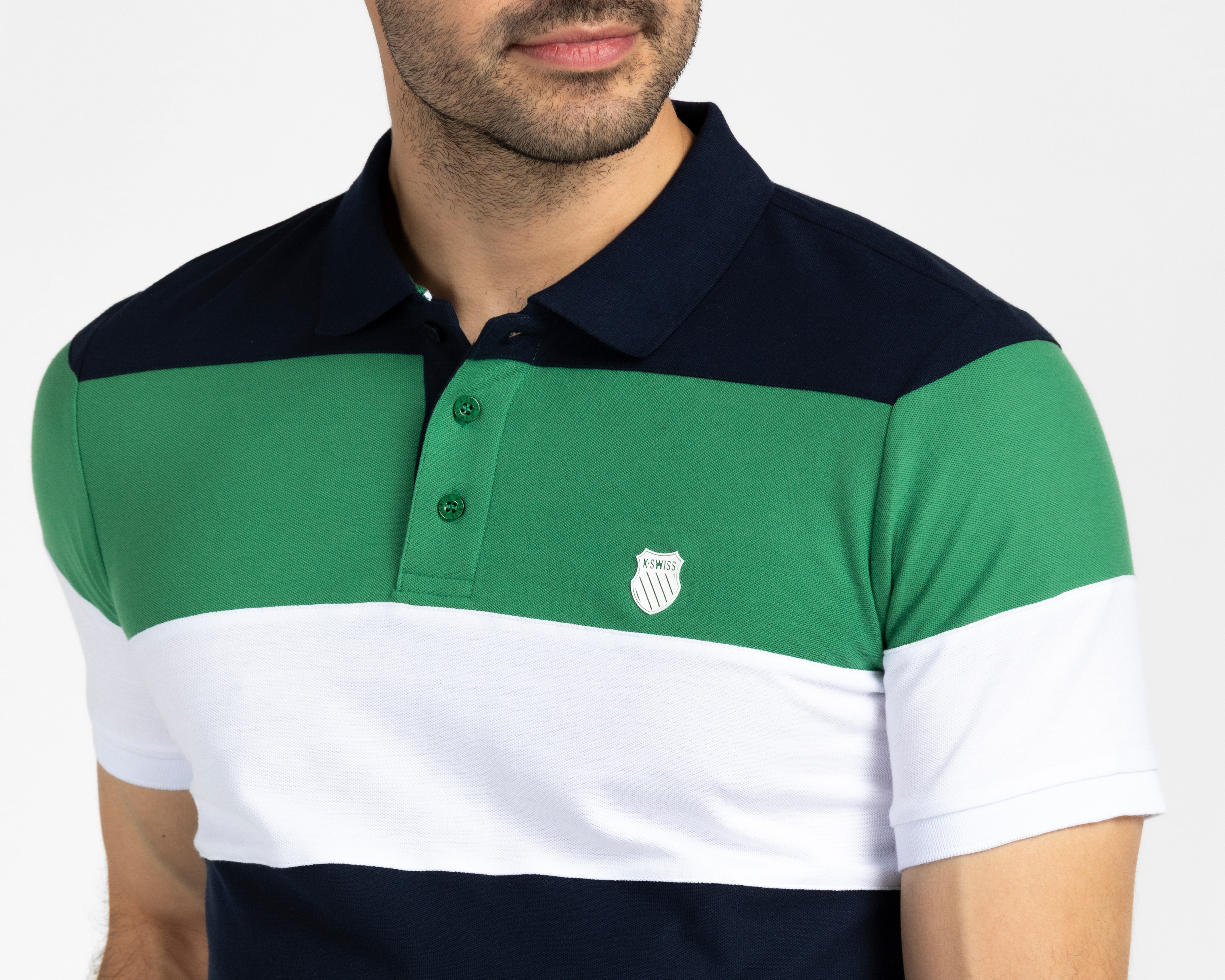 Foto 4 pulgar | Foto 3 | Playera Polo K-Swiss Azul para Hombre