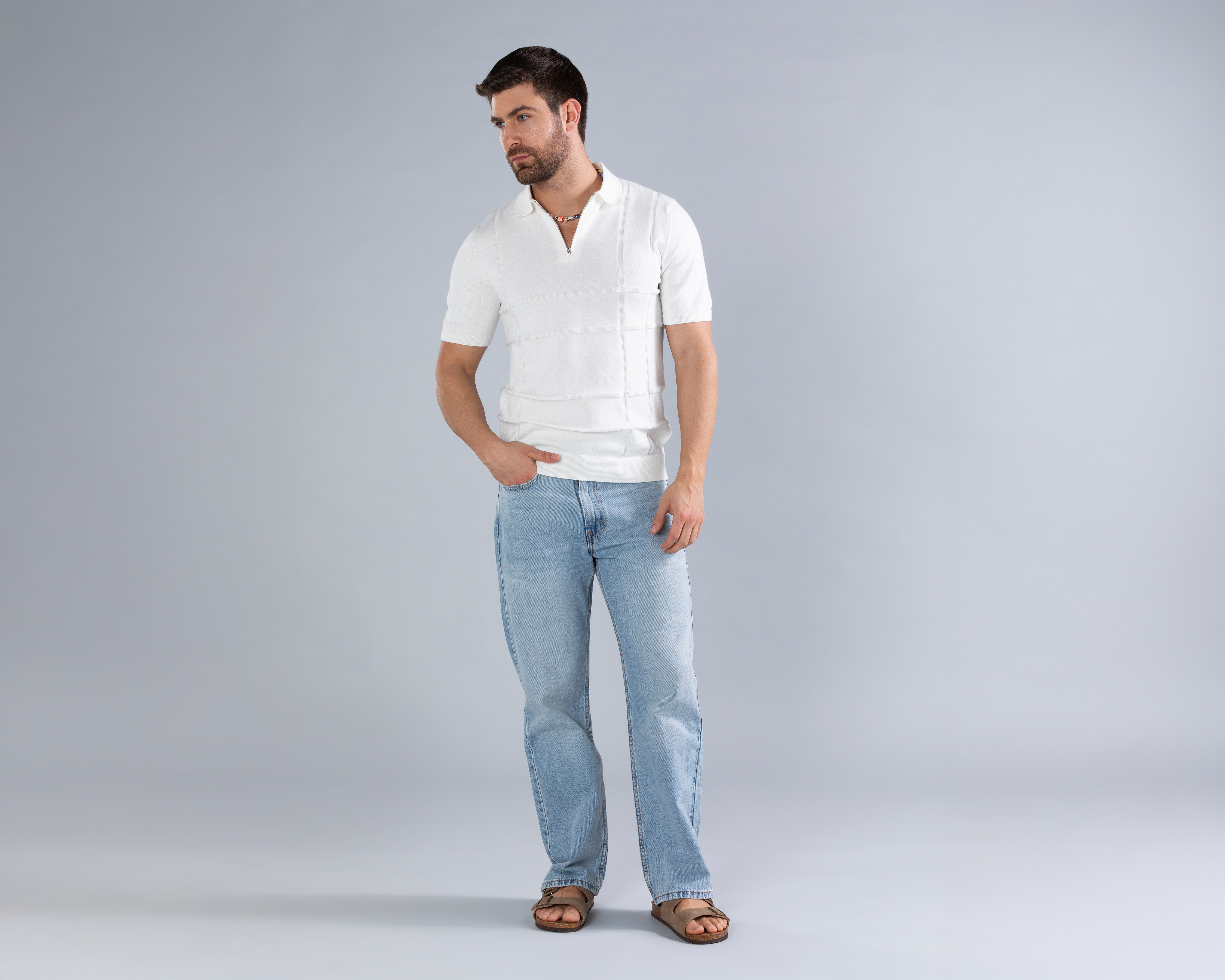 Foto 4 pulgar | Foto 3 | Playera Polo Strona Blanca para Hombre