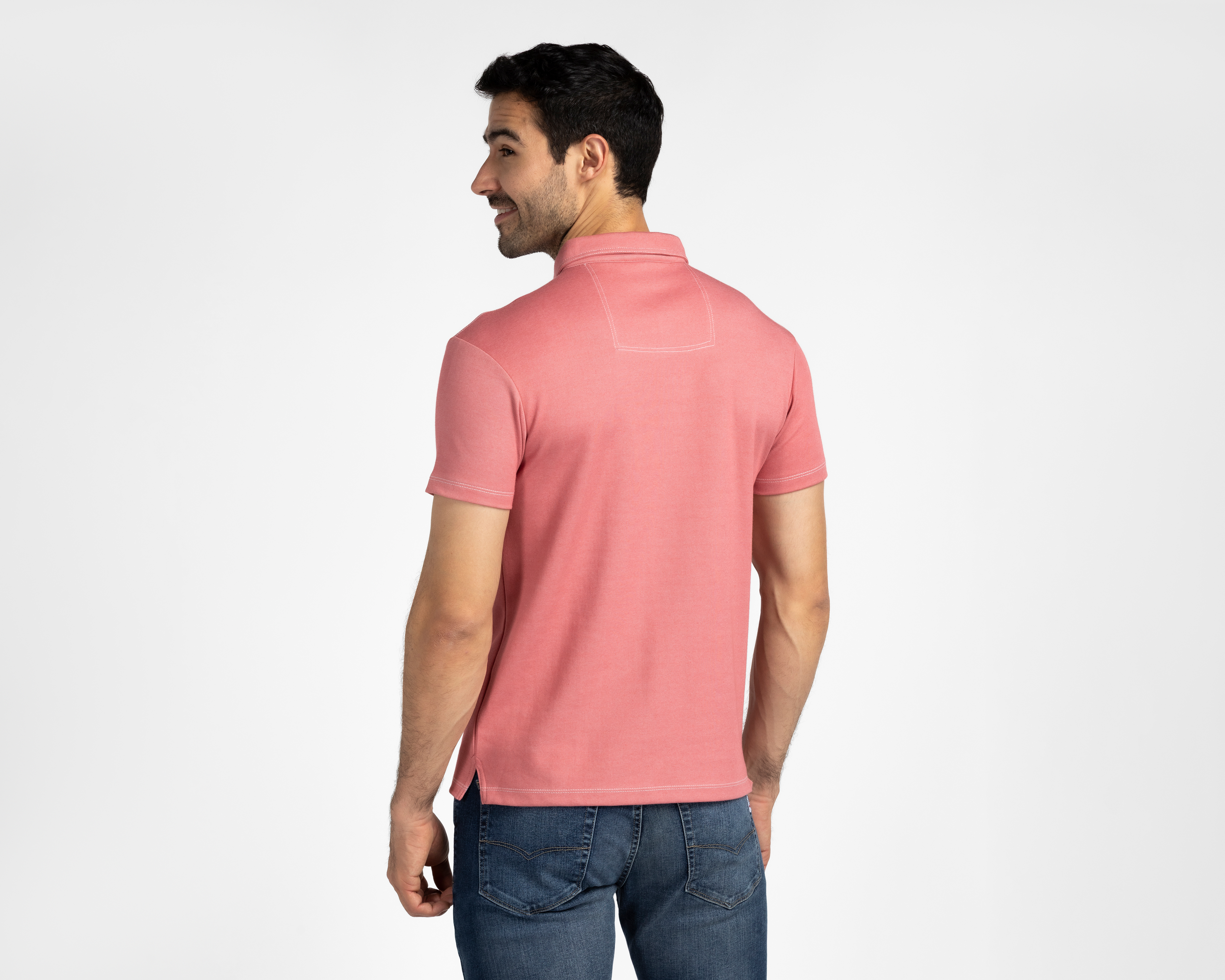 Foto 3 pulgar | Foto 2 | Playera Polo Porto Sur Rosa para Hombre