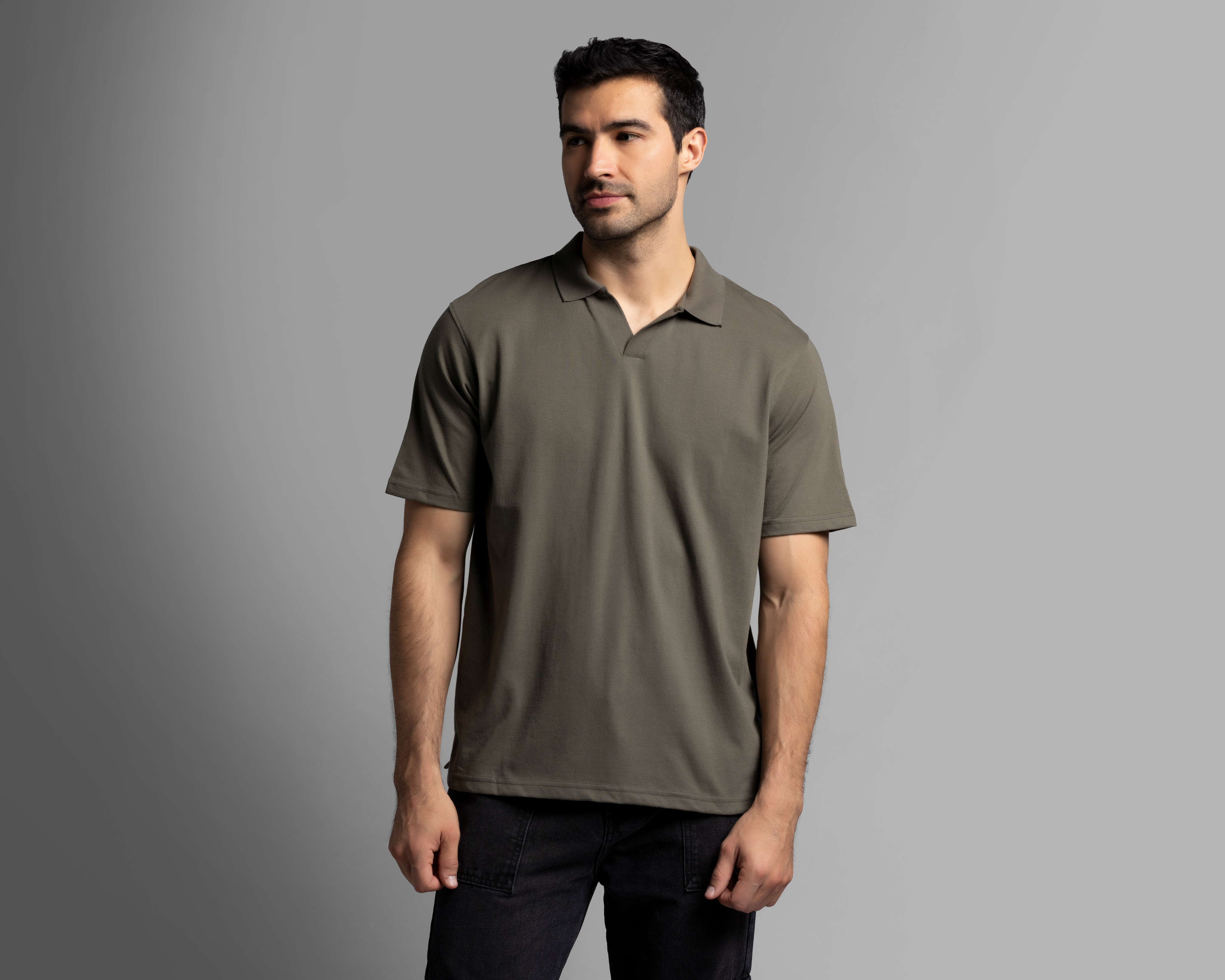 Foto 2 | Foto 2 | Playera Polo Strona Cuello V Verde para Hombre