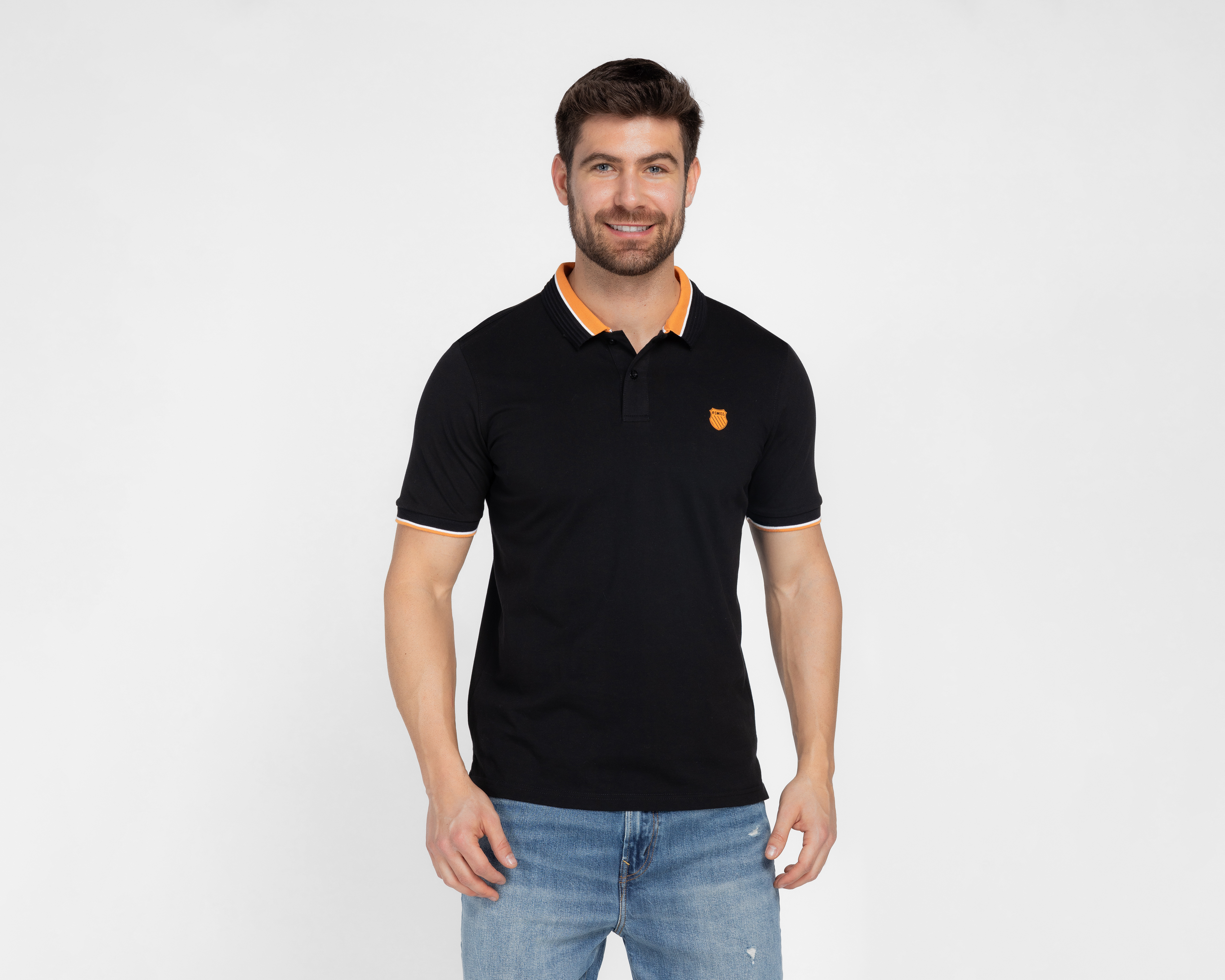 Foto 2 pulgar | Foto 1 | Playera Polo K-Swiss Negro para Hombre