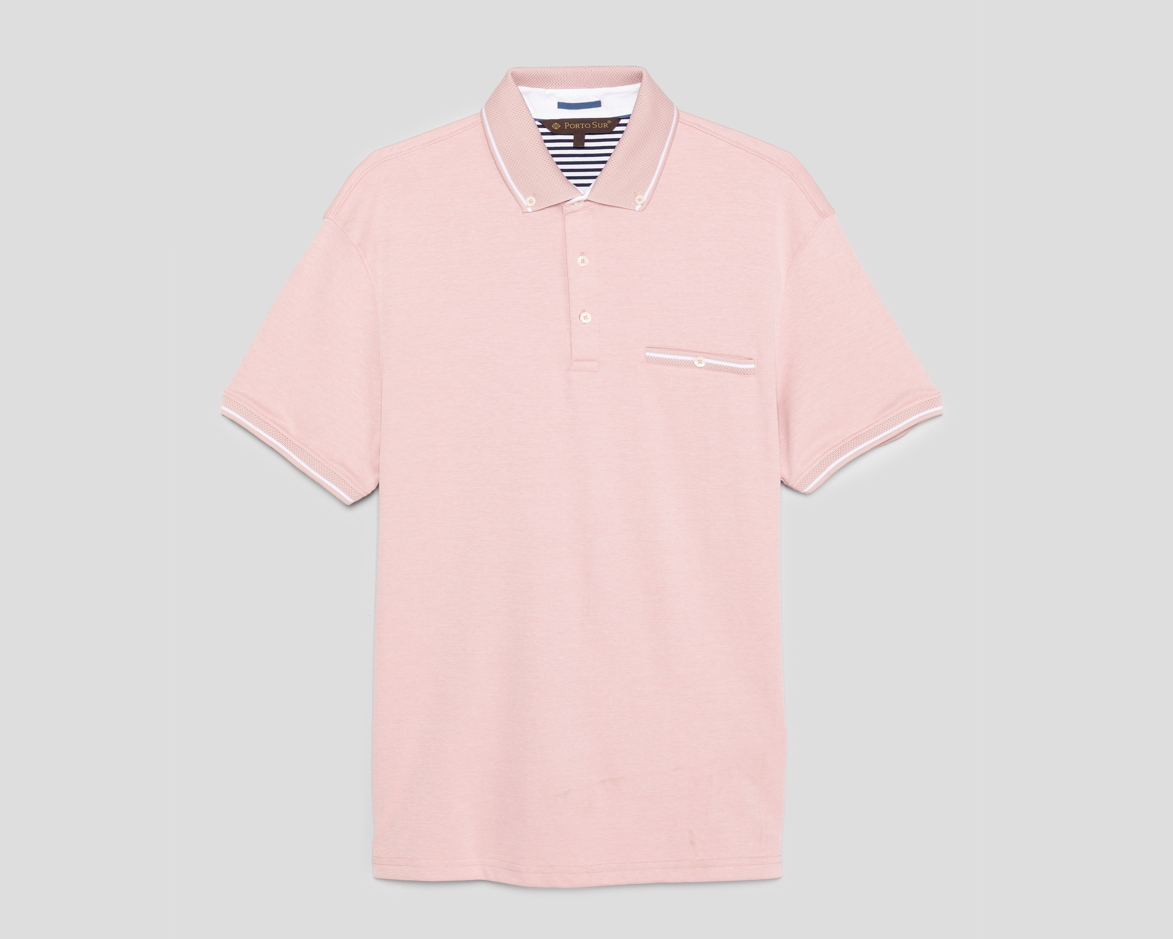 Foto 2 pulgar | Foto 1 | Playera Polo Porto Sur Manga Corta Rosa para Hombre