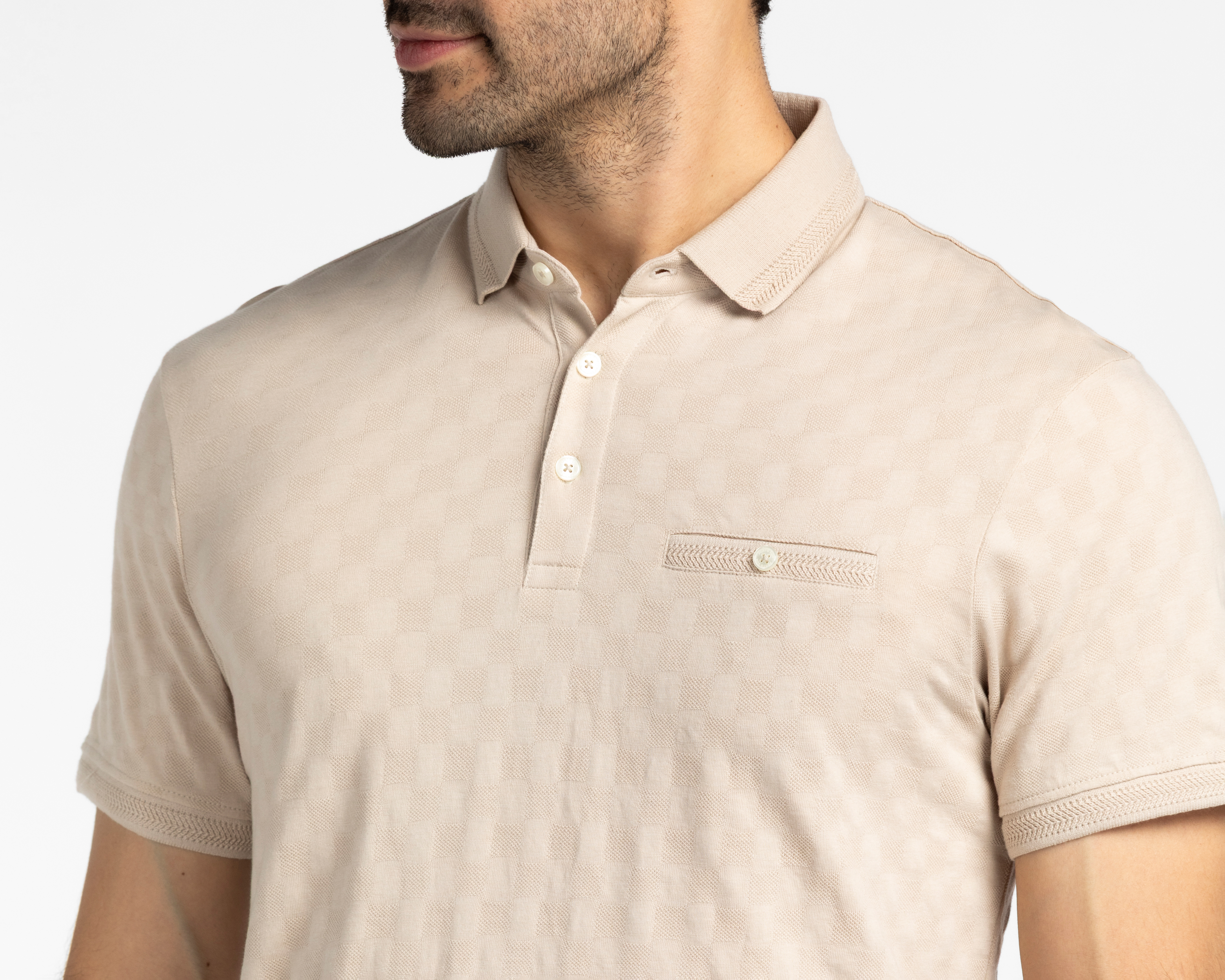 Foto 4 pulgar | Foto 3 | Playera Polo Porto Sur Beige para Hombre