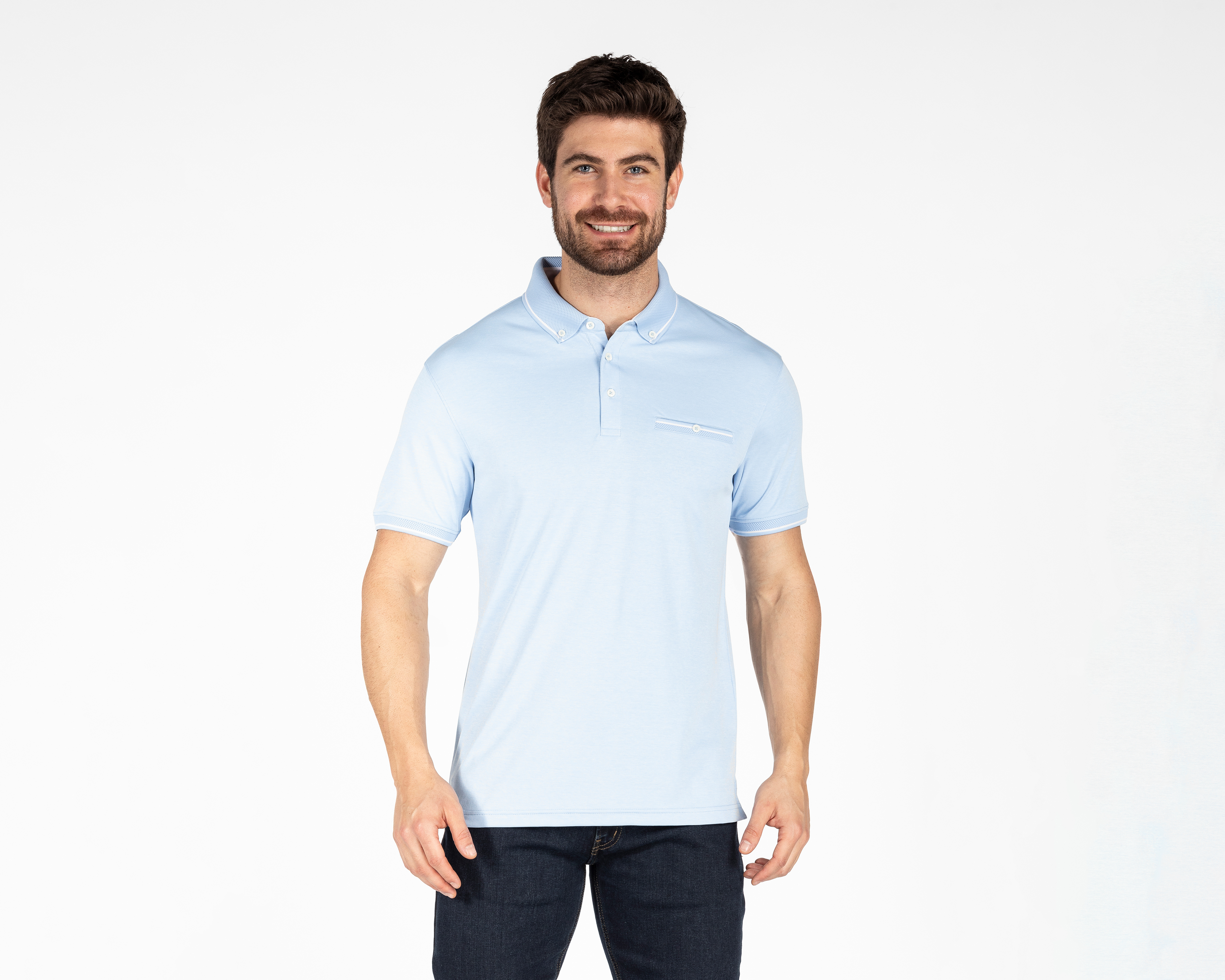 Foto 2 pulgar | Foto 1 | Playera Polo Porto Sur Azul para Hombre