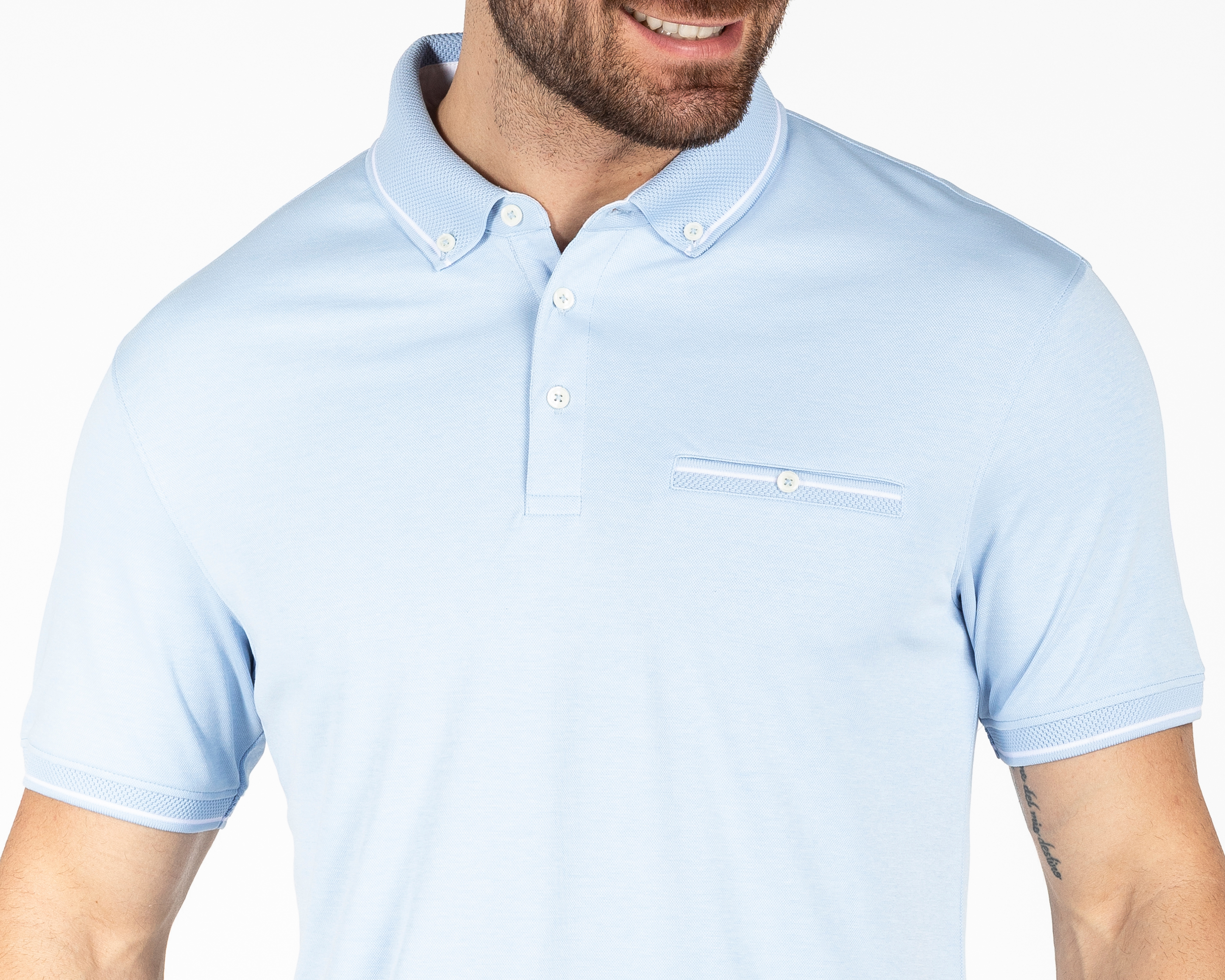 Foto 4 pulgar | Foto 3 | Playera Polo Porto Sur Azul para Hombre