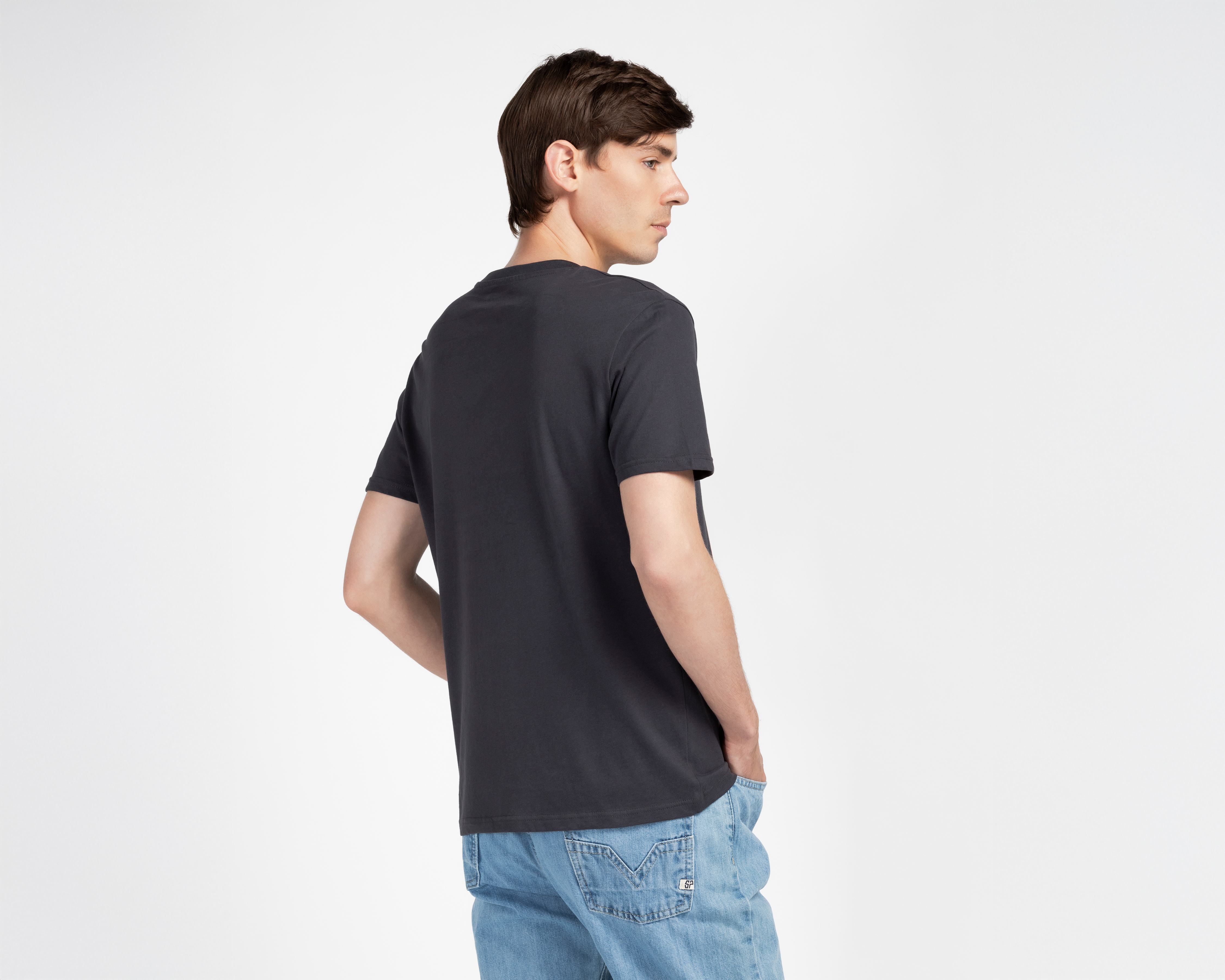 Foto 3 pulgar | Foto 2 | Playera Lucky Star Azul Marino Cuello Redondo para Hombre