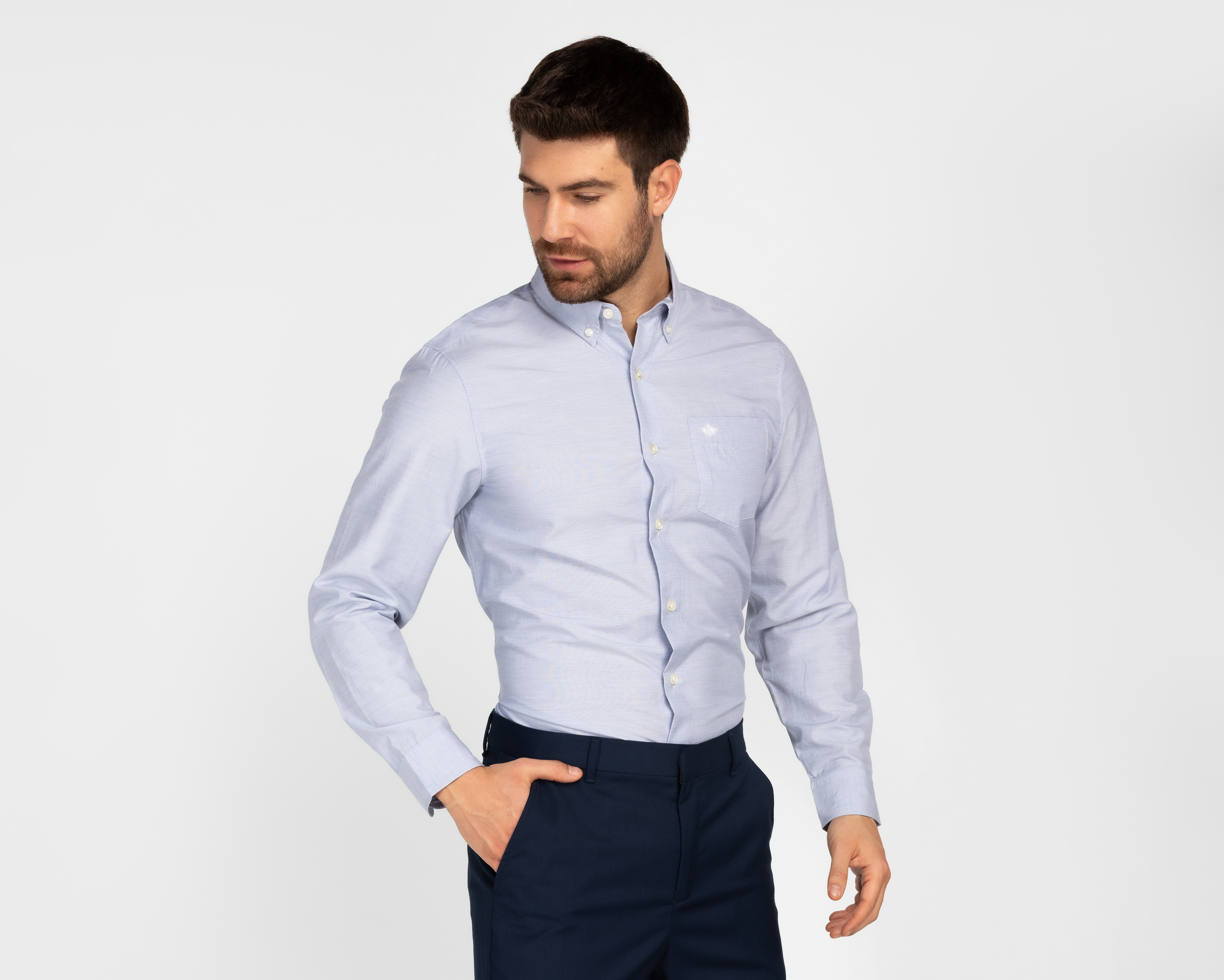 Camisa de Vestir Dockers Manga Larga Cuello Americano para Hombre