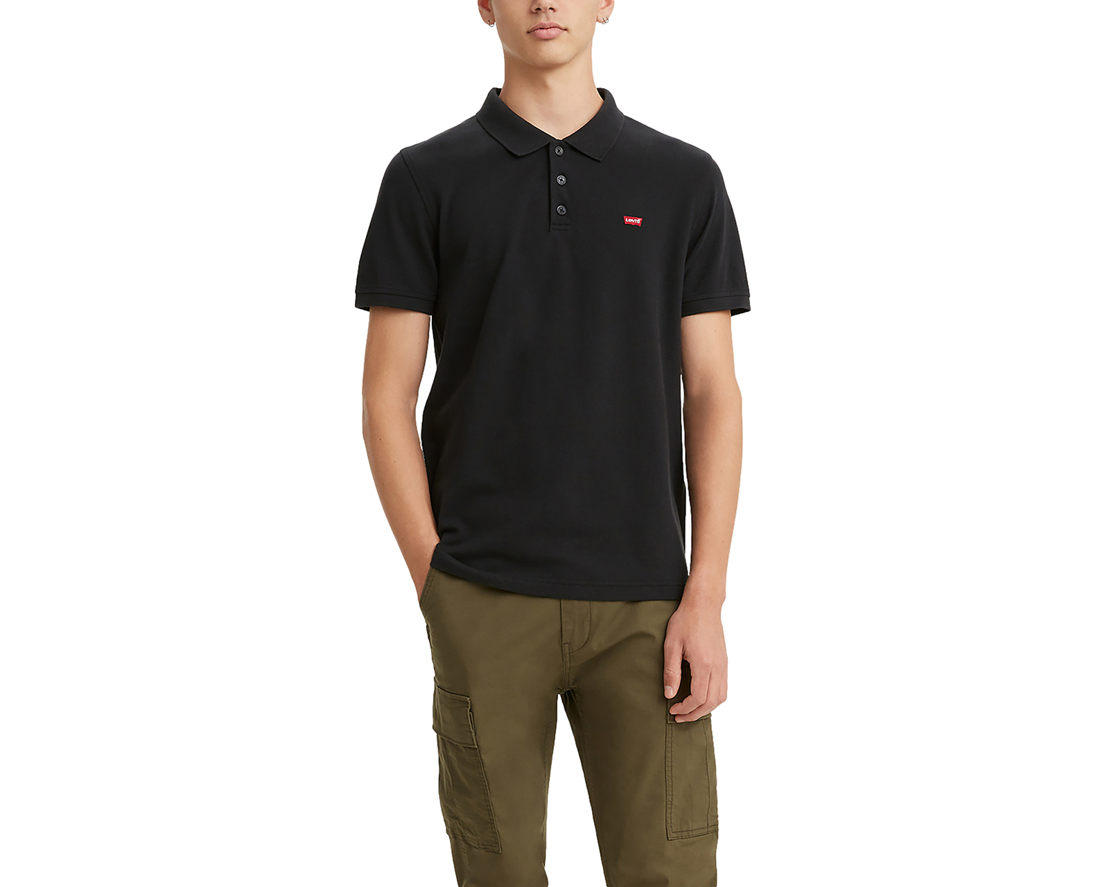 Foto 4 pulgar | Foto 3 | Playera Polo Levi's Negra para Hombre