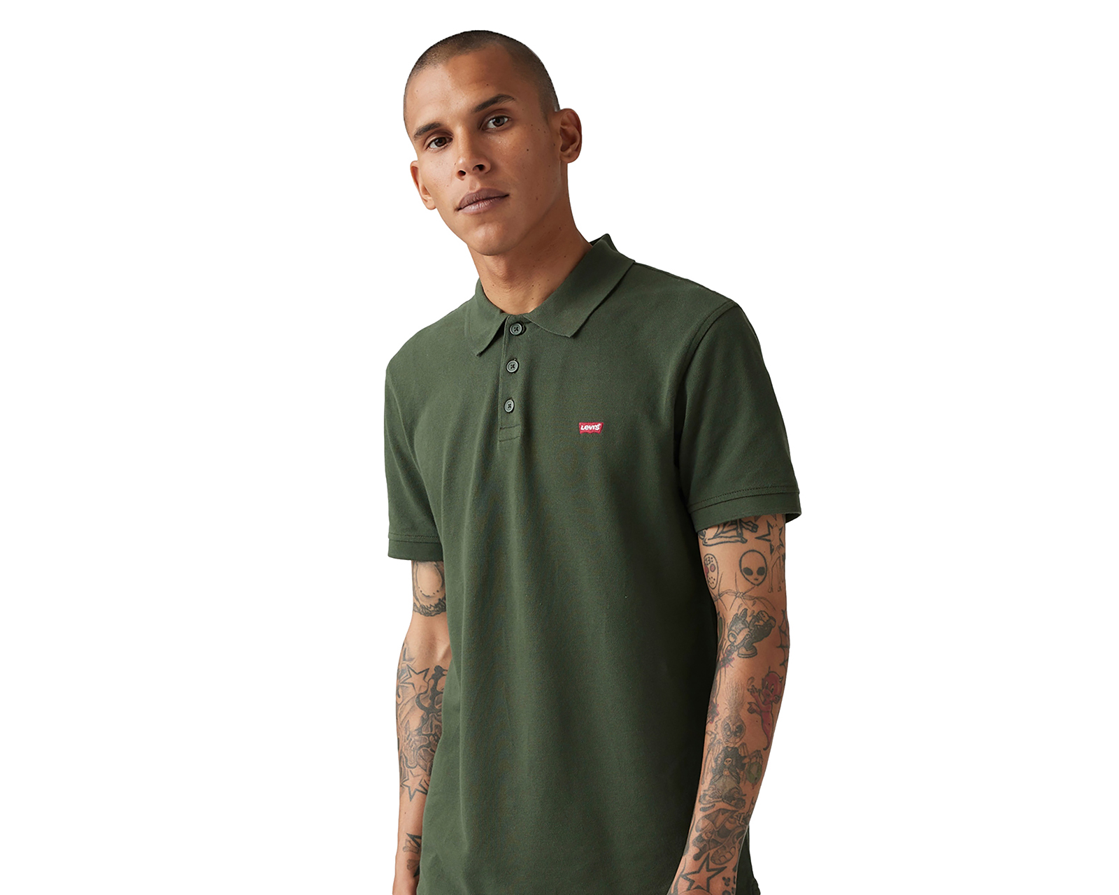 Foto 4 pulgar | Foto 3 | Playera Polo Levi's Verde para Hombre