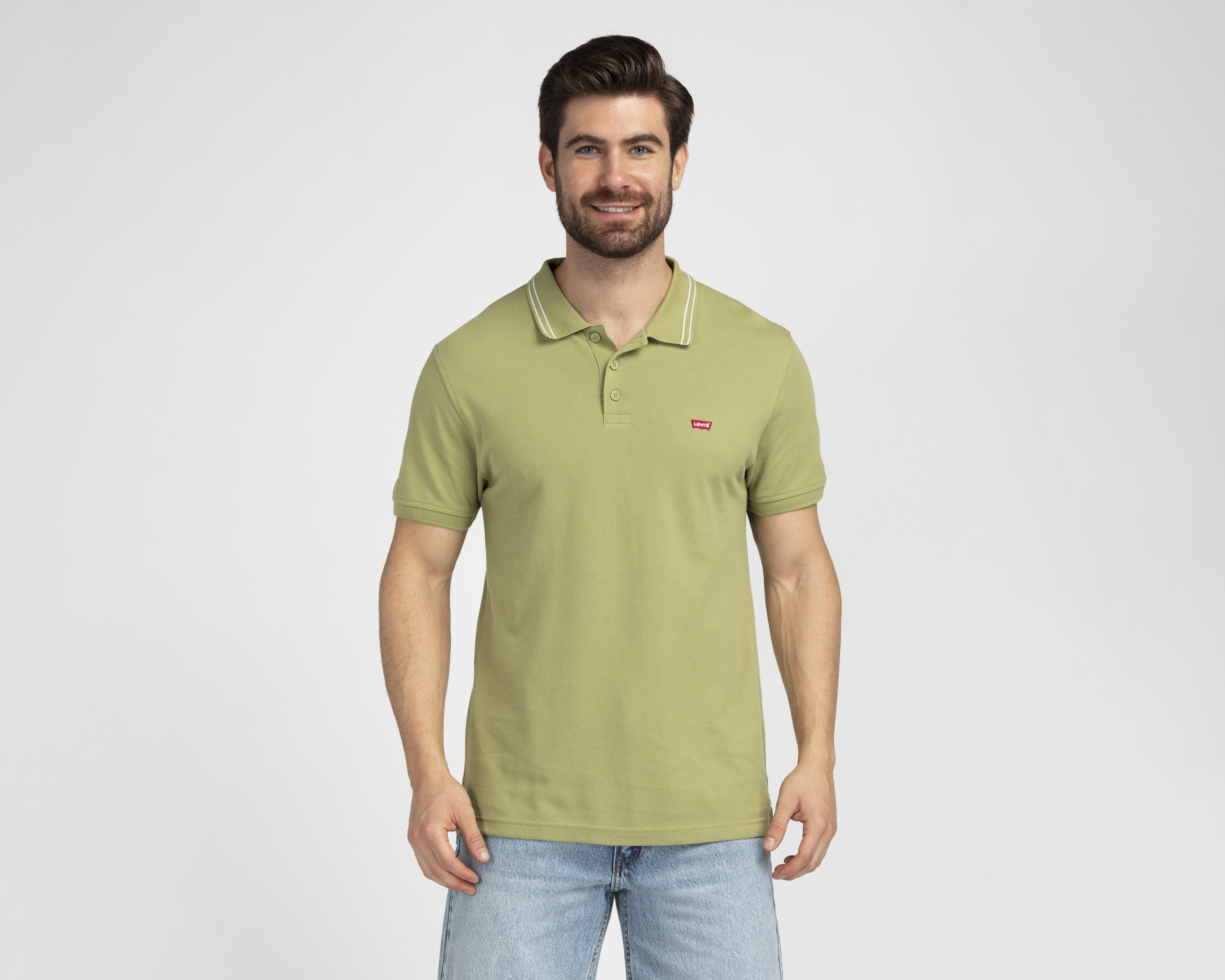 Foto 2 pulgar | Foto 1 | Playera Polo Levi's Verde para Hombre
