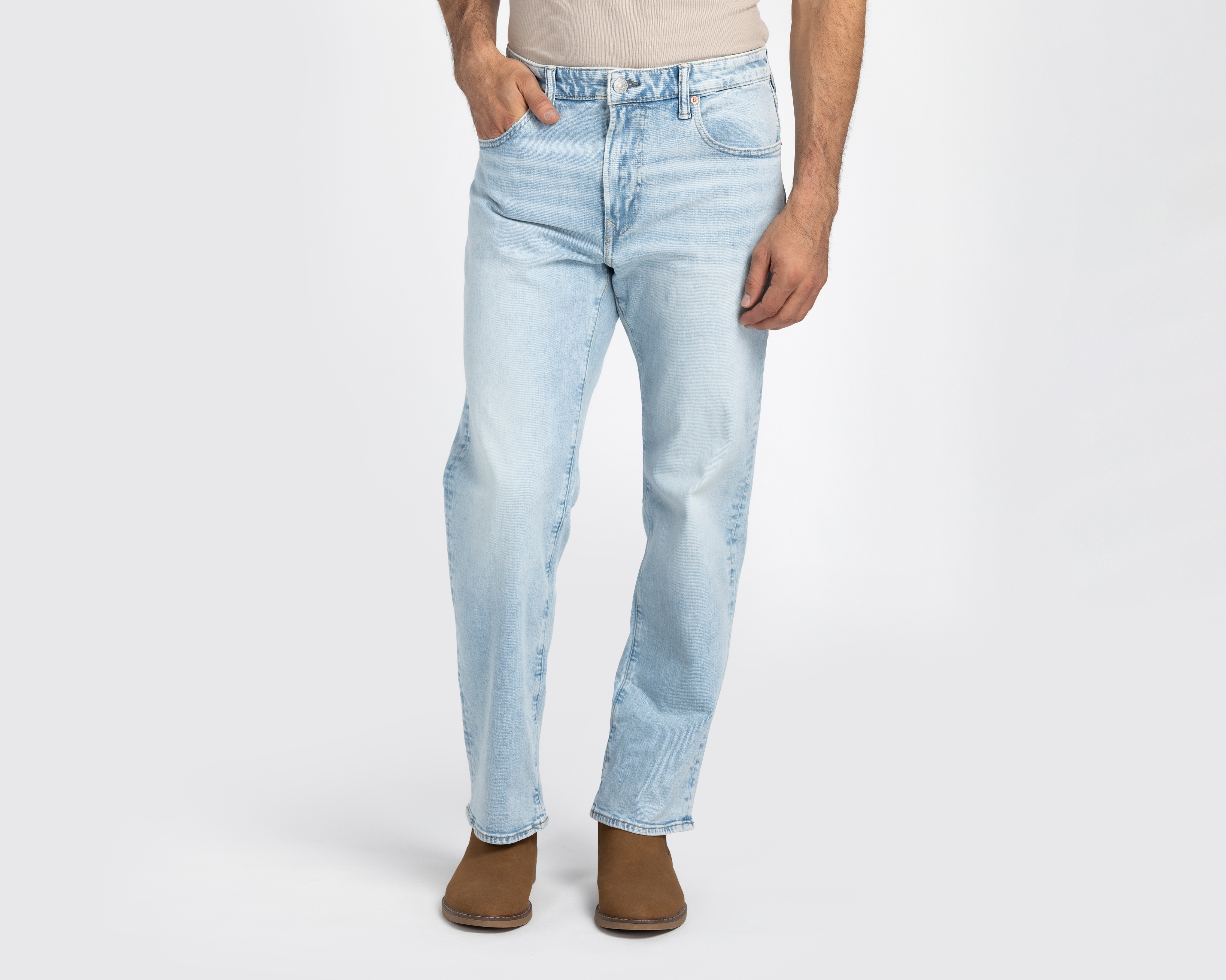 Foto 2 pulgar | Foto 1 | Jeans Relaxed Straight American Eagle Light Clean para Hombre