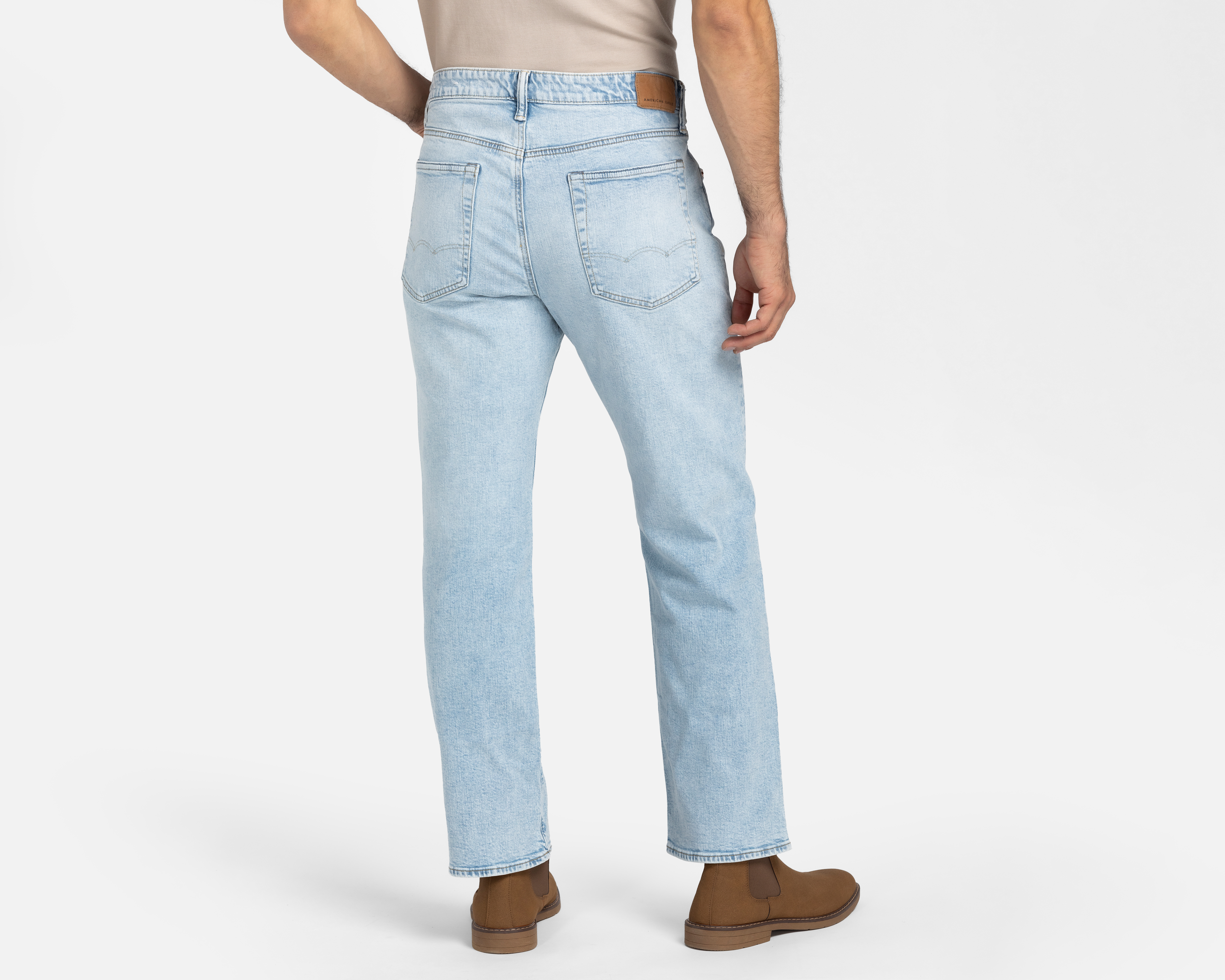 Foto 3 pulgar | Foto 2 | Jeans Relaxed Straight American Eagle Light Clean para Hombre