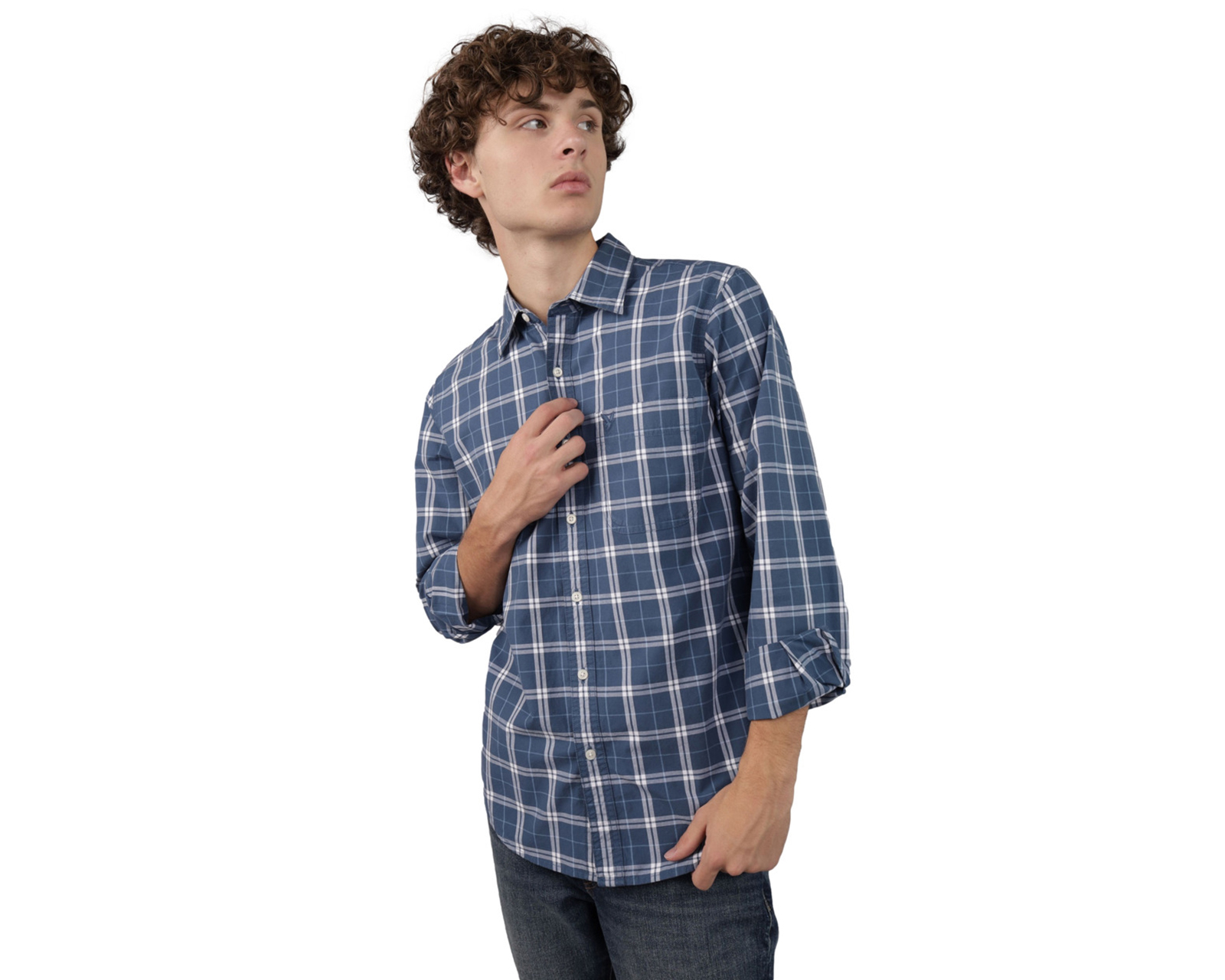 Foto 1 | Foto 1 | Camisa Casual de Algodón American Eagle Regular a Cuadros para Hombre