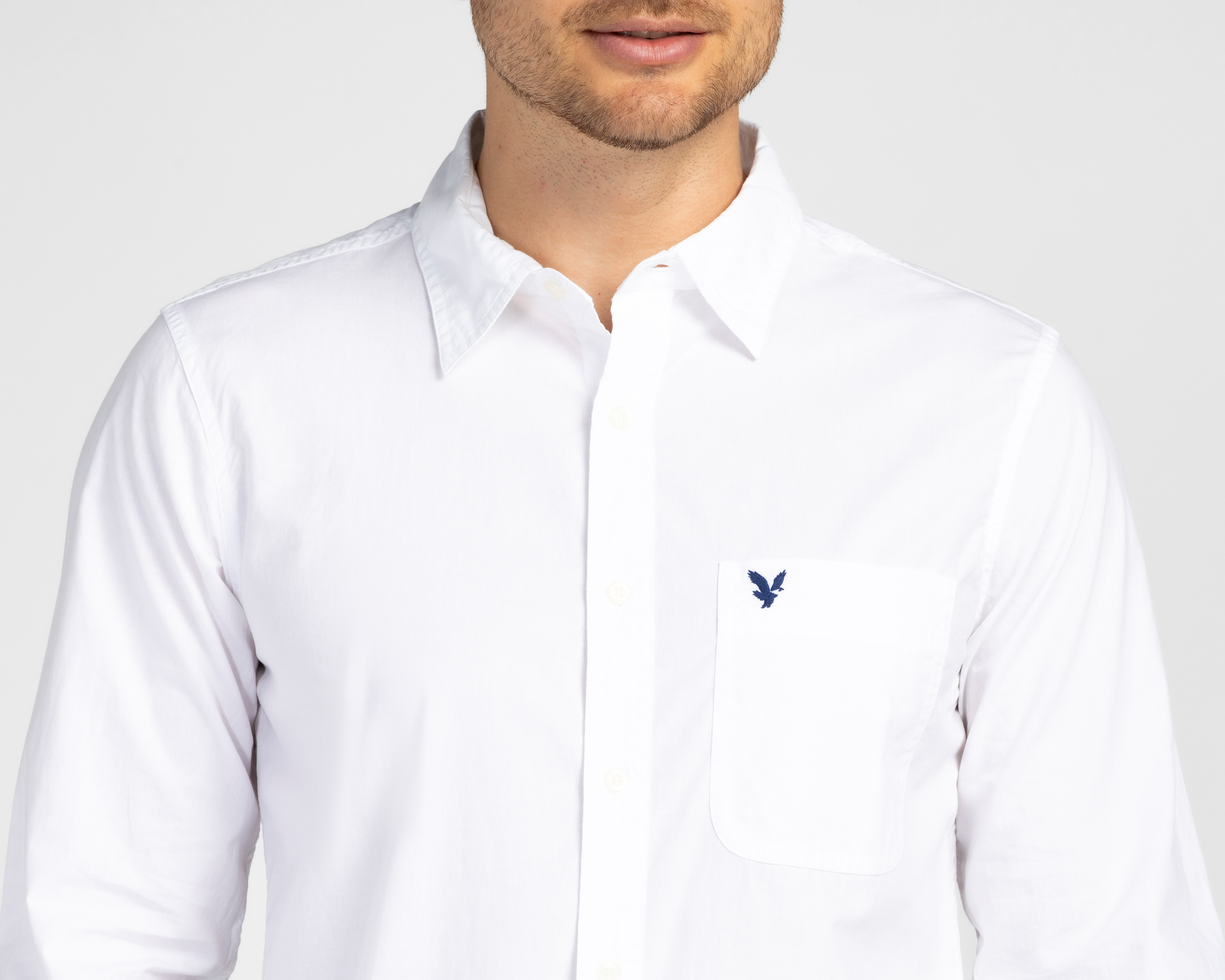 Foto 4 pulgar | Foto 3 | Camisa Casual de Algodón American Eagle Regular Lisa para Hombre