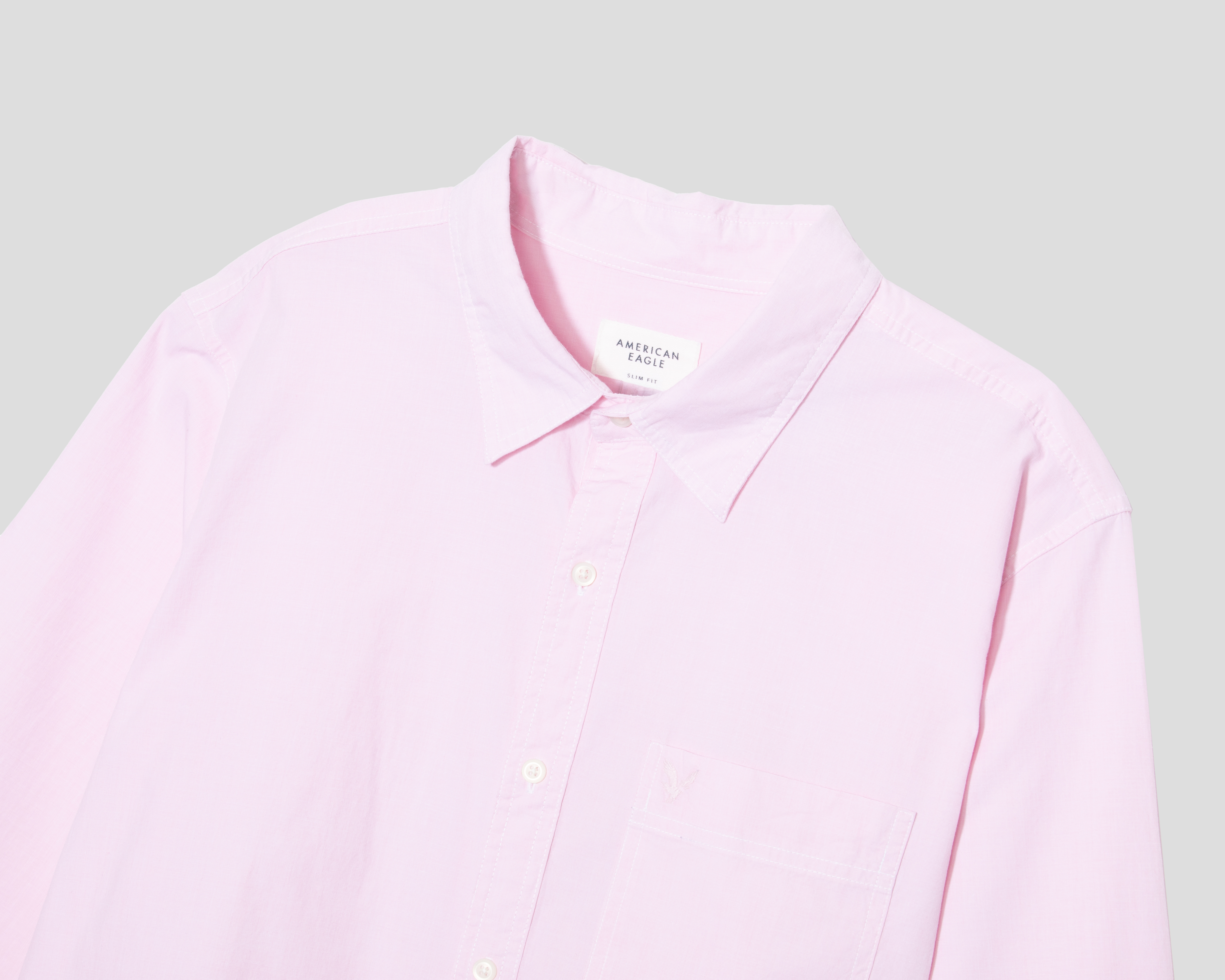 Foto 4 pulgar | Foto 3 | Camisa Casual de Algodón American Eagle Regular Lisa para Hombre