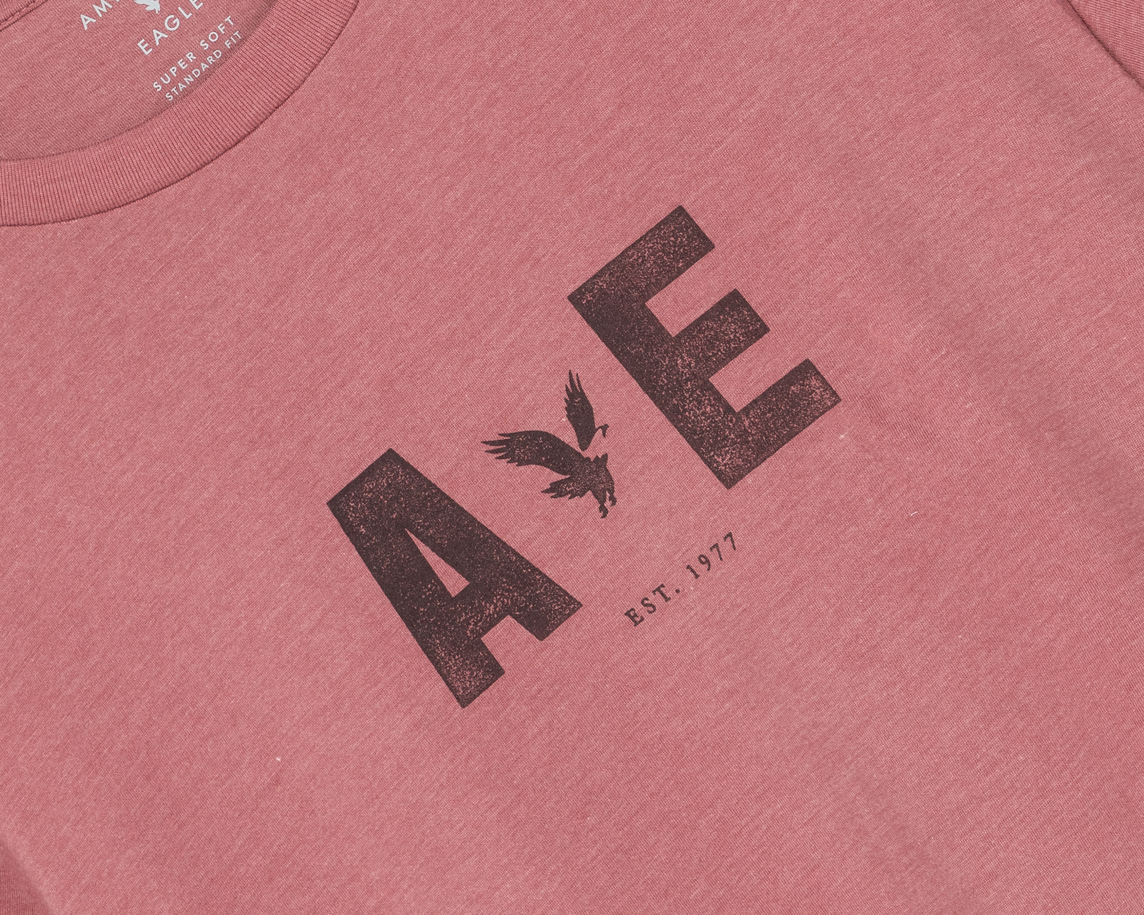 Foto 4 pulgar | Foto 3 | Playera de Cuello Redondo Rosa American Eagle para Hombre