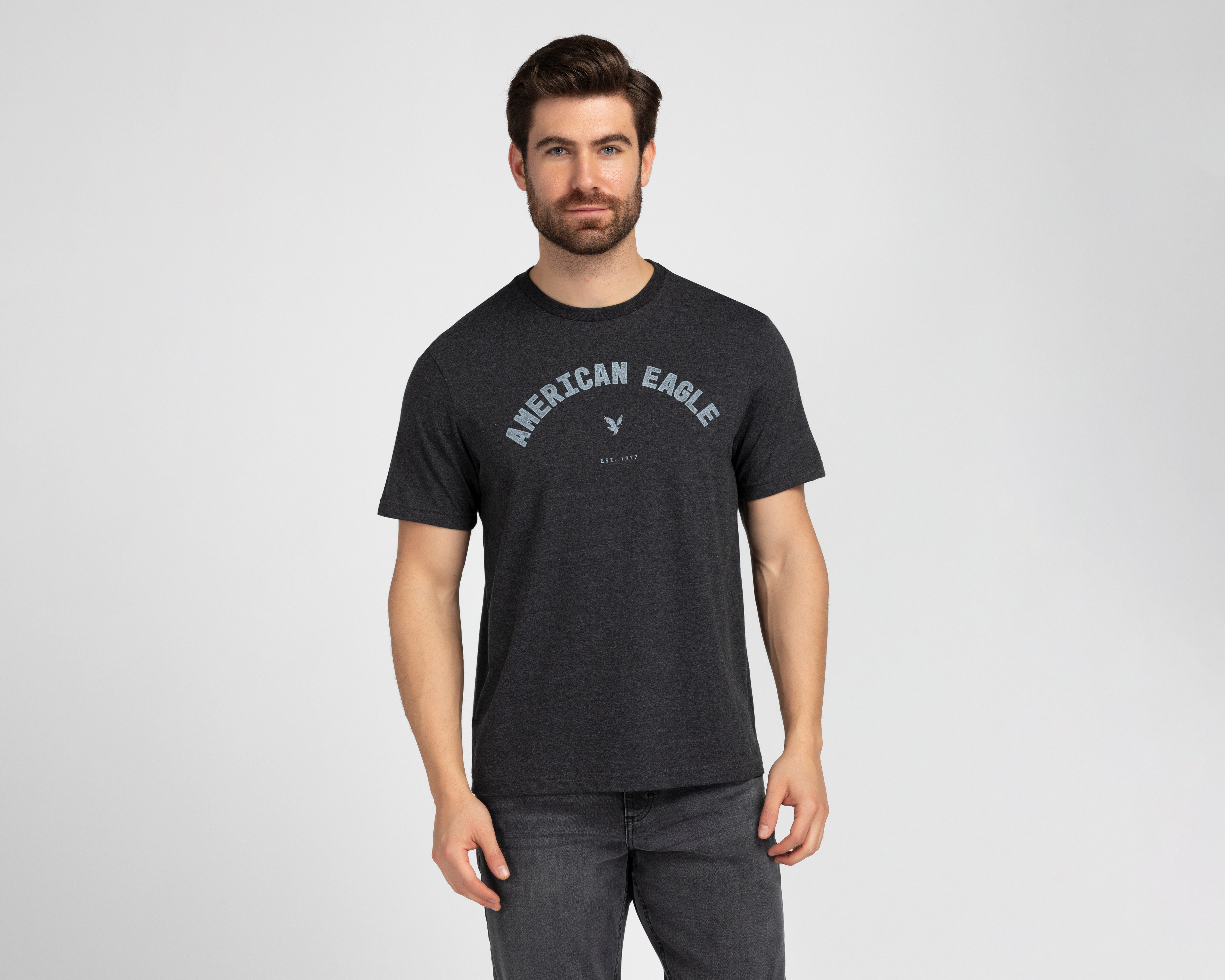 Foto 1 | Foto 1 | Playera de Cuello Redondo Gris American Eagle para Hombre