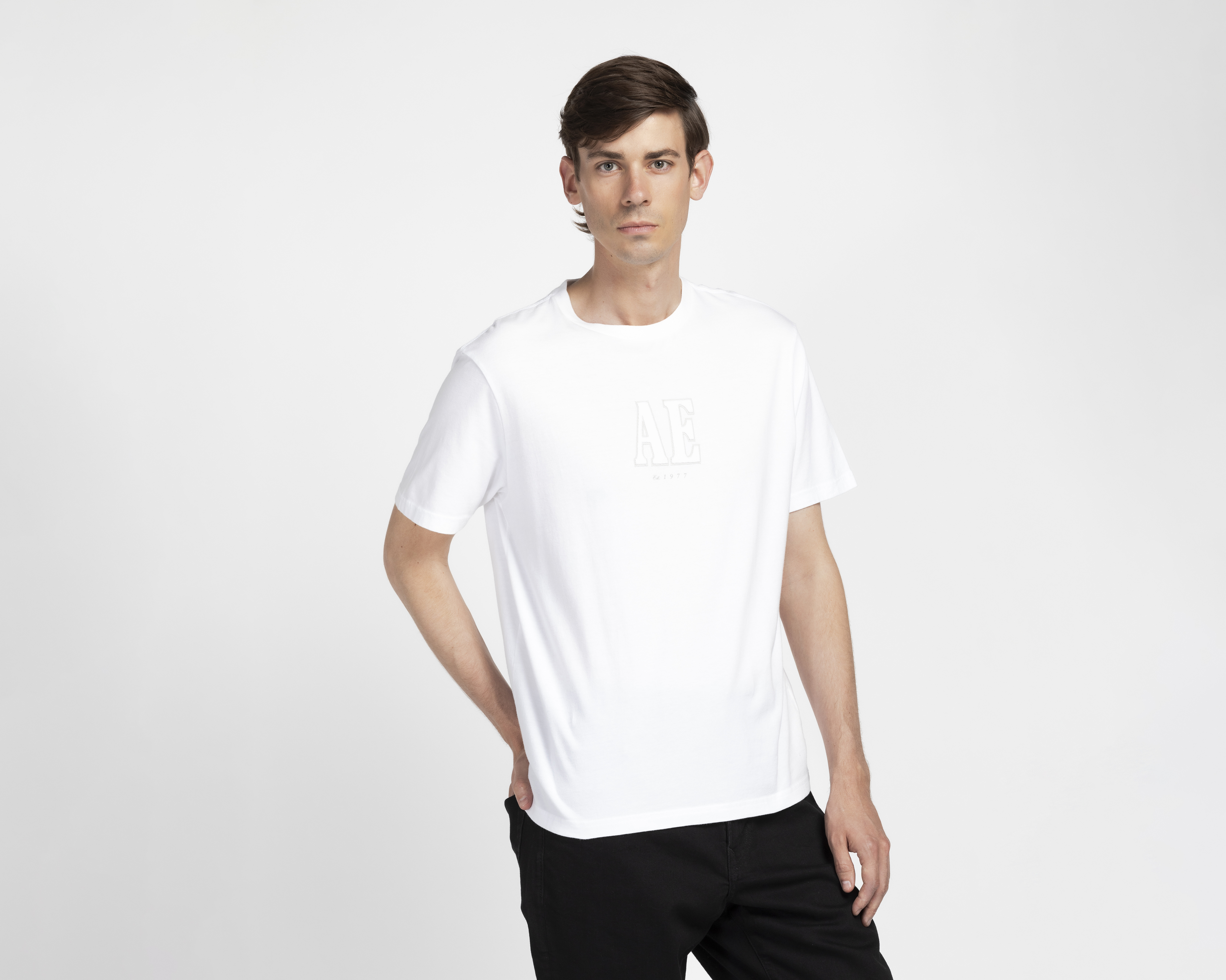 Playera American Eagle Blanca Cuello Redondo para Hombre