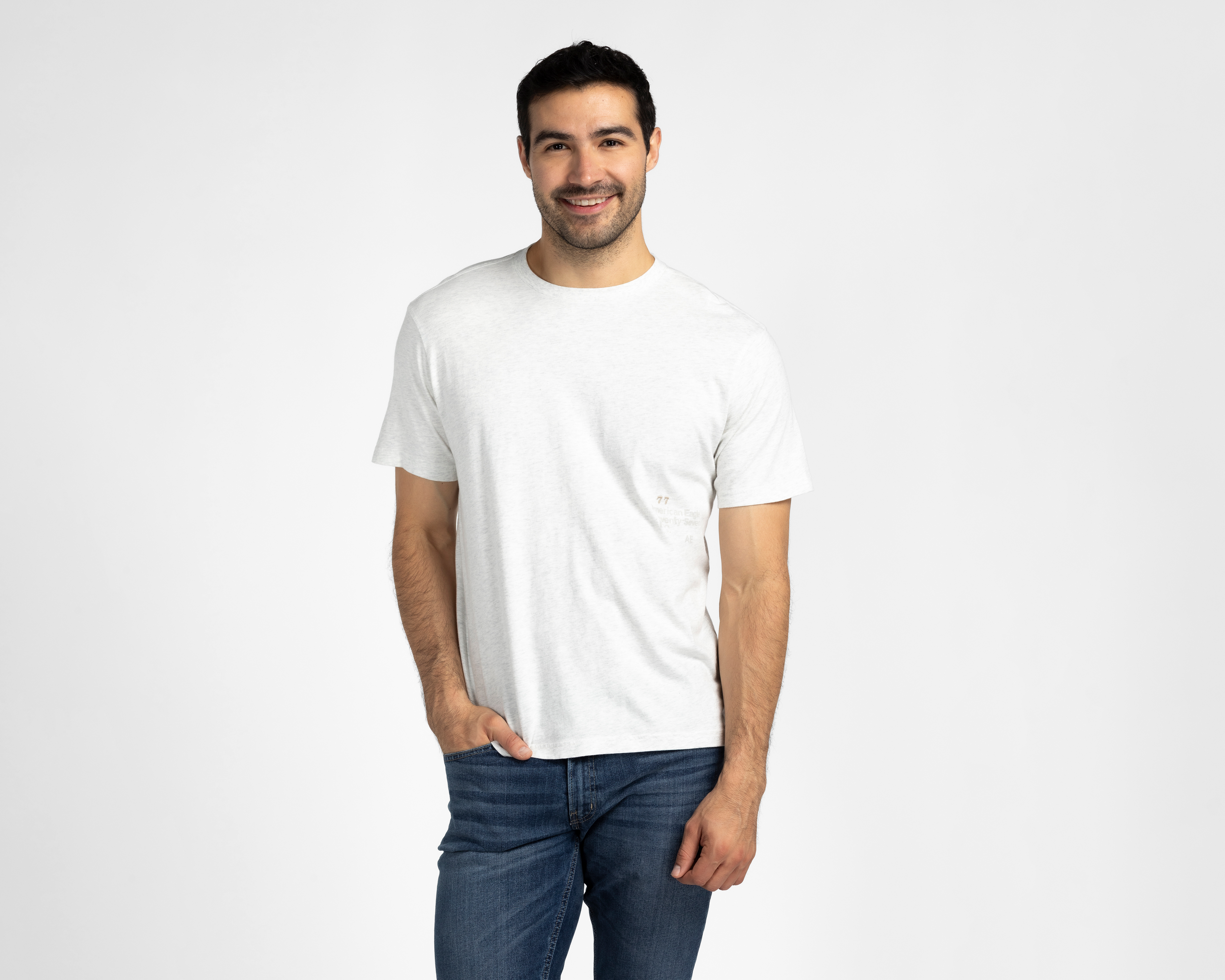 Playera de Cuello Redondo Gris American Eagle para Hombre