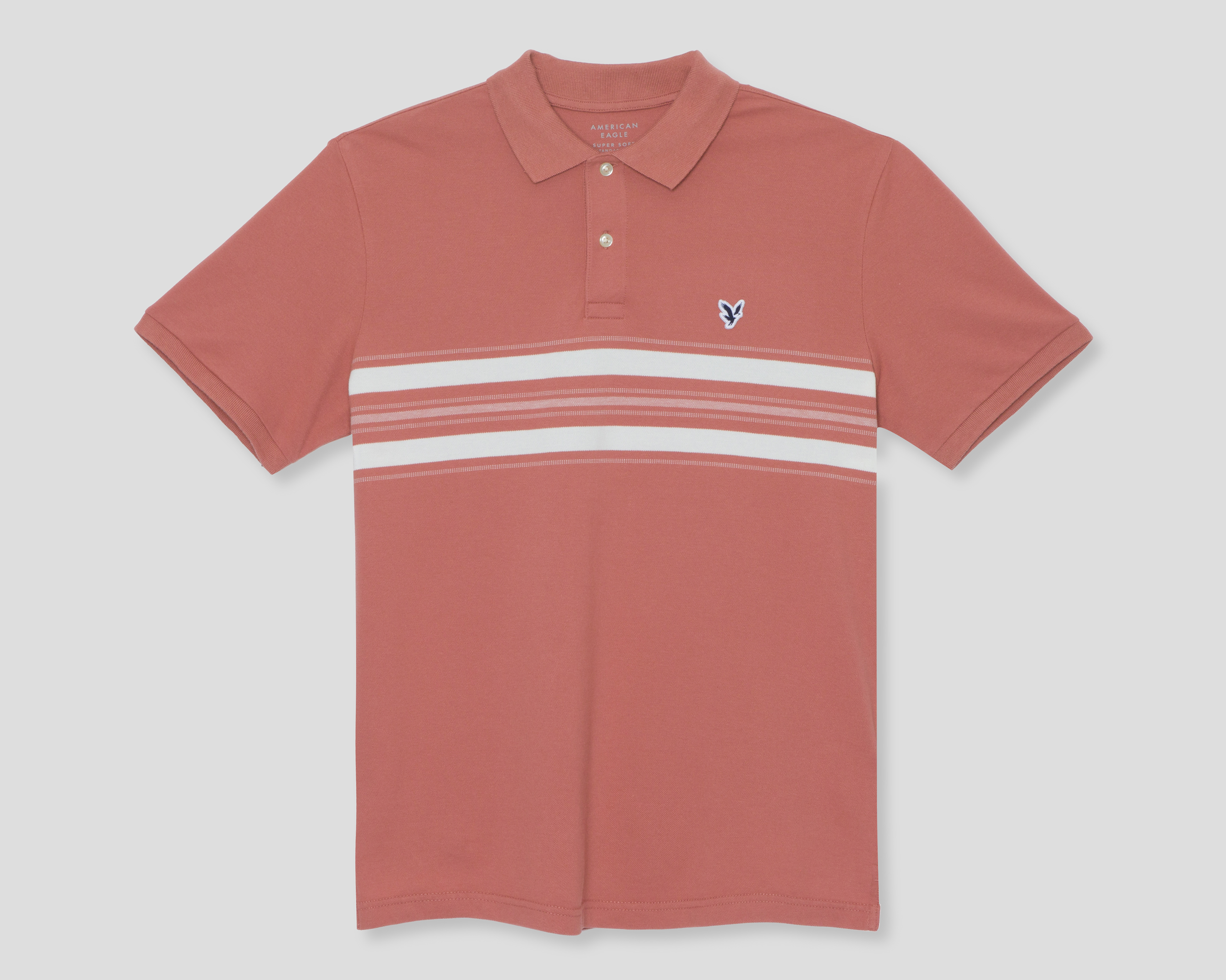 Playera Polo American Eagle Outfitters Manga Corta Rosa para Hombre