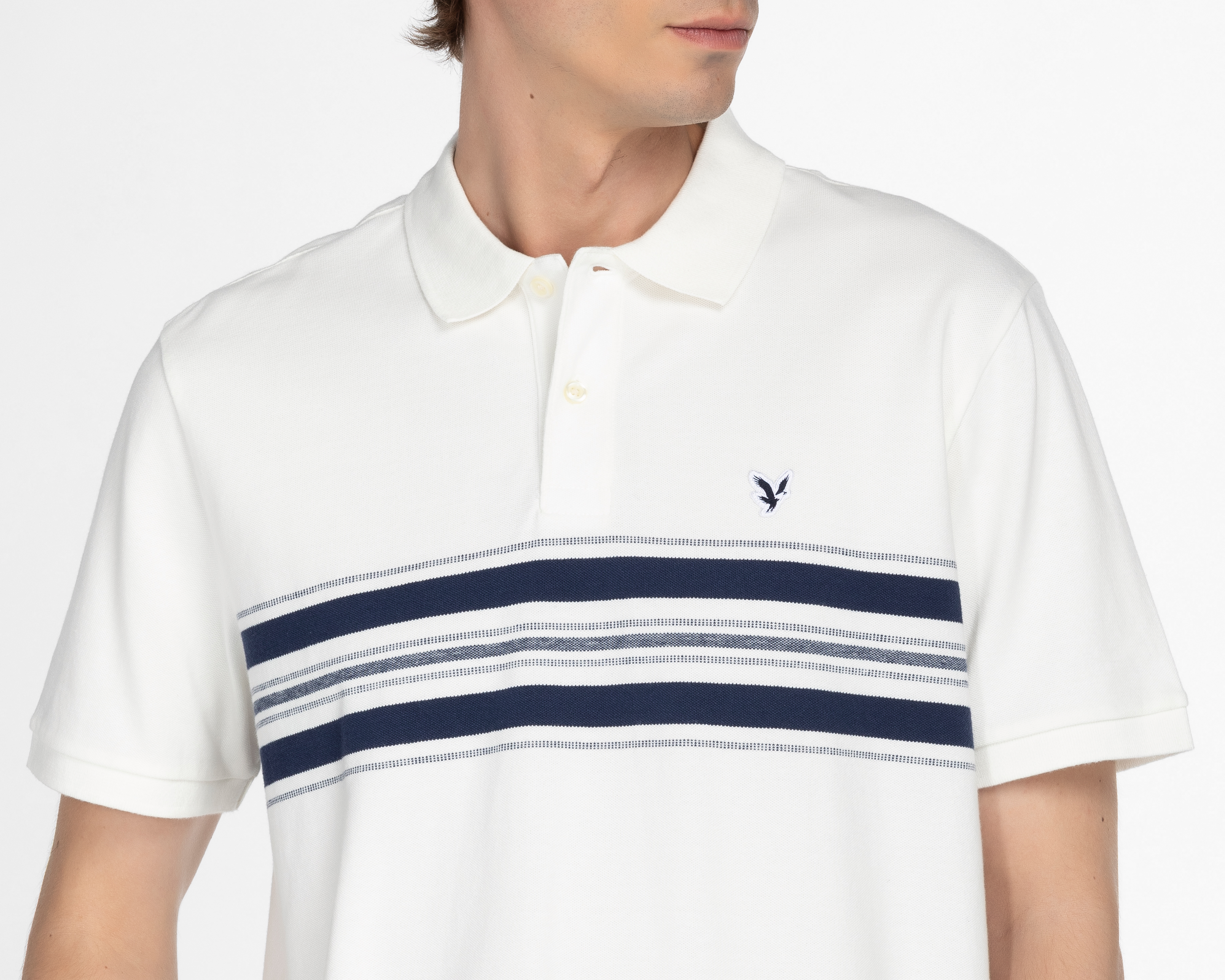 Foto 4 pulgar | Foto 3 | Playera Polo American Eagle Blanca para Hombre