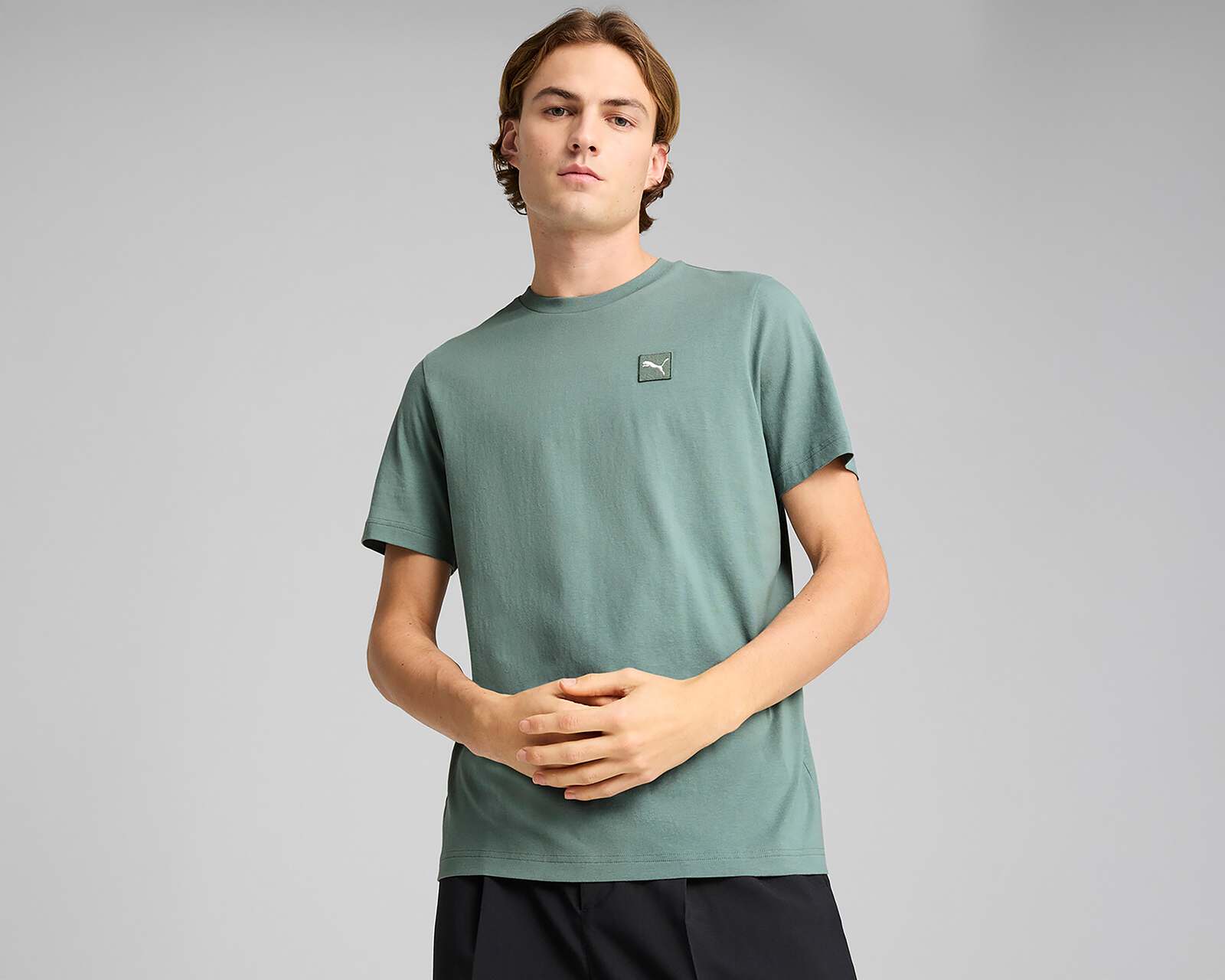 Foto 4 pulgar | Foto 3 | Playera Cuello Redondo Puma Essentials Elevated Verde para Hombre