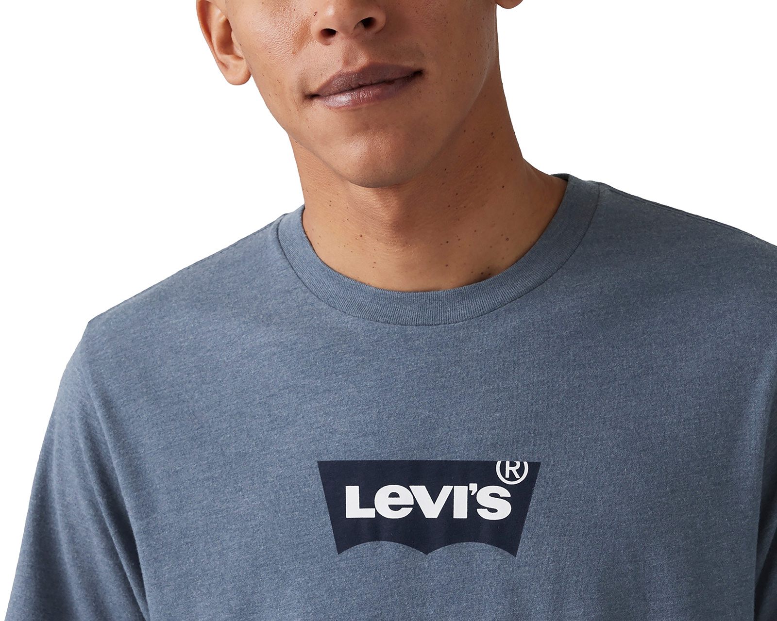Foto 5 pulgar | Foto 4 | Playera Levi's Azul Cuello Redondo para Hombre