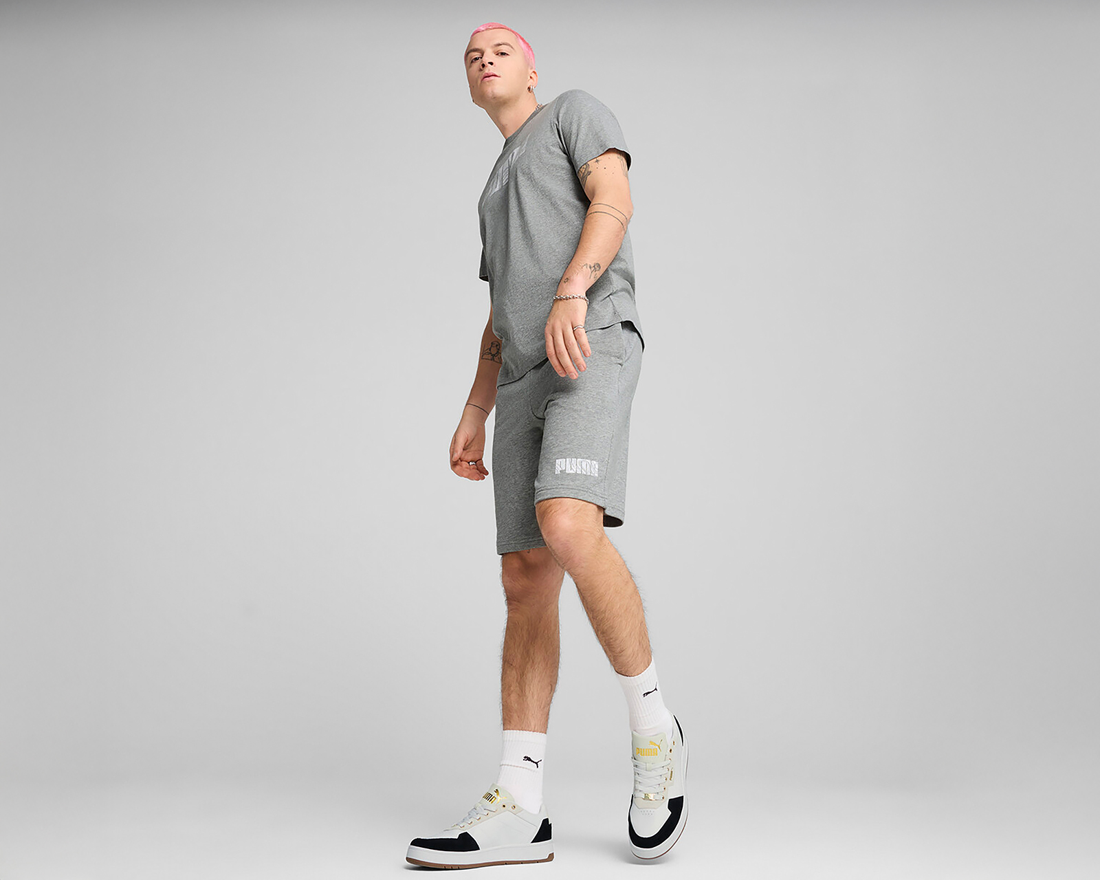 Foto 6 pulgar | Foto 5 | Playera Cuello Redondo Puma Mass Merchants Gris para Hombre