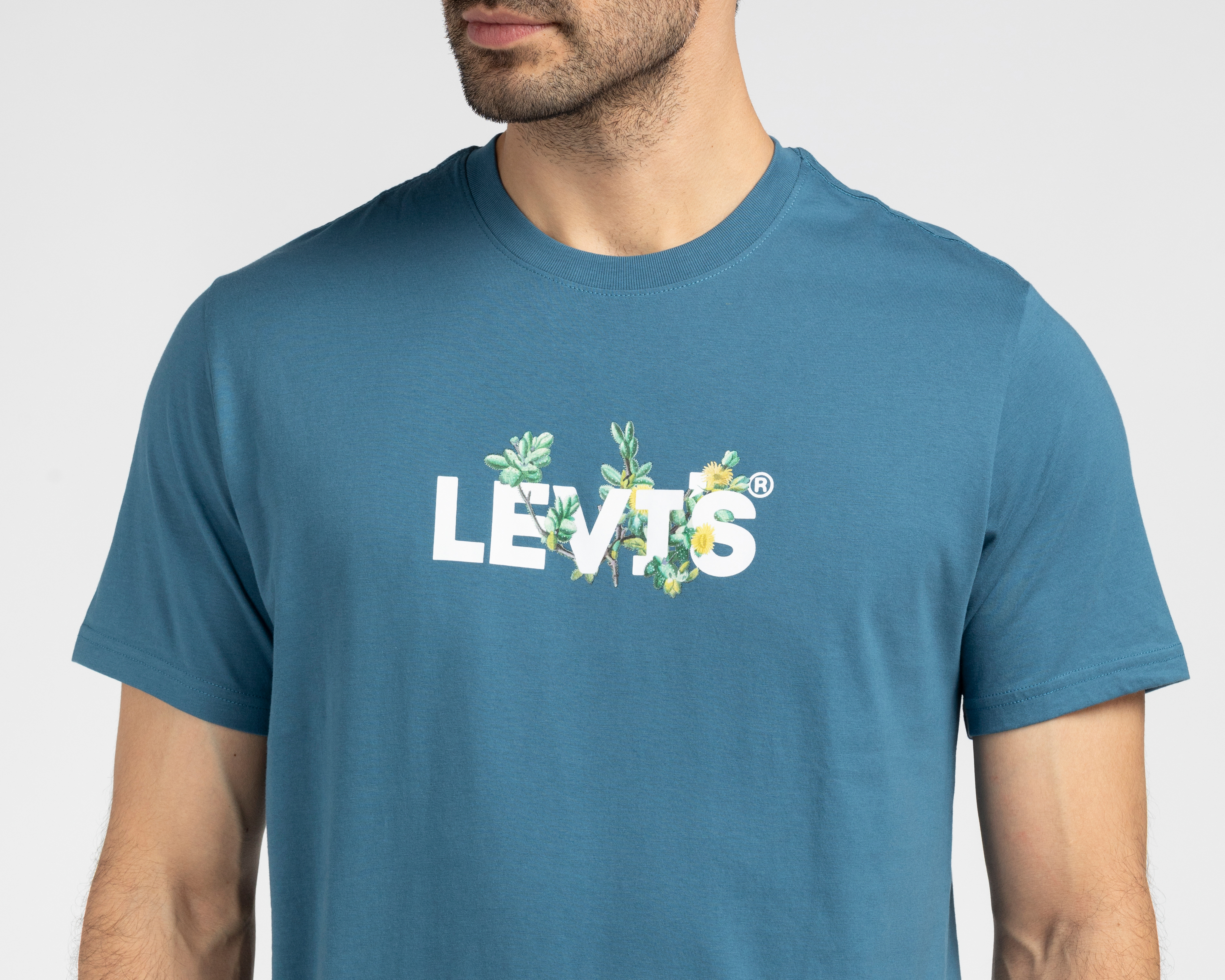 Foto 4 pulgar | Foto 3 | Playera de Cuello Redondo Azul Levi's para Hombre