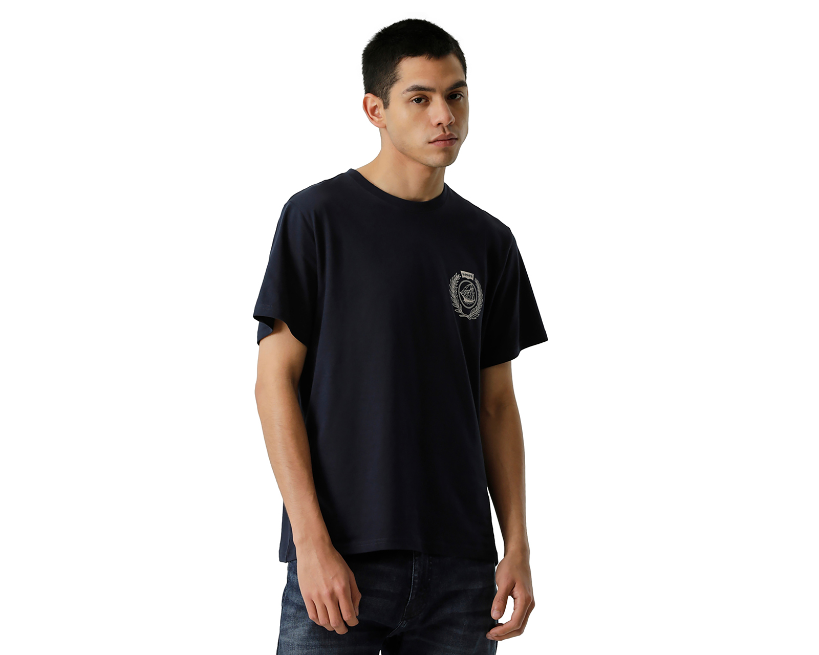 Foto 5 pulgar | Foto 4 | Playera de Cuello Redondo Azul Marino Levi's para Hombre