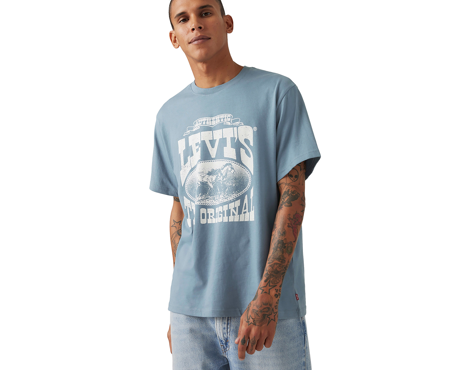 Foto 3 | Foto 3 | Playera Levi's Azul Cuello Redondo para Hombre