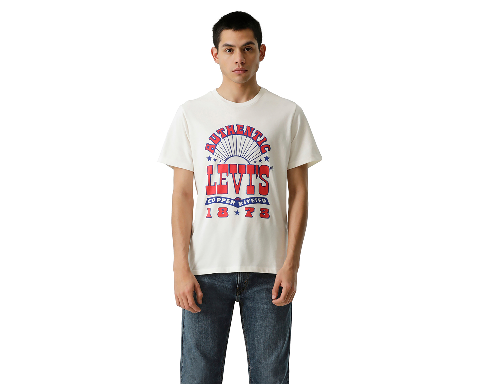 Foto 1 | Foto 1 | Playera Levi's Blanca Cuello Redondo para Hombre