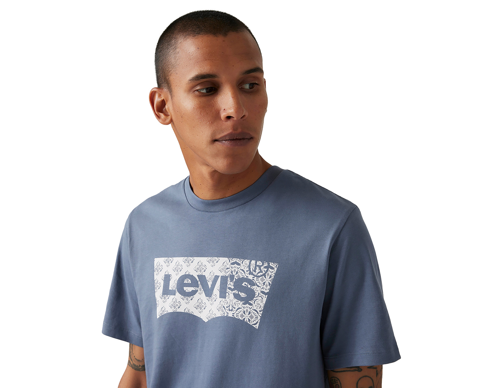 Foto 5 pulgar | Foto 4 | Playera Levi's Azul Cuello Redondo para Hombre
